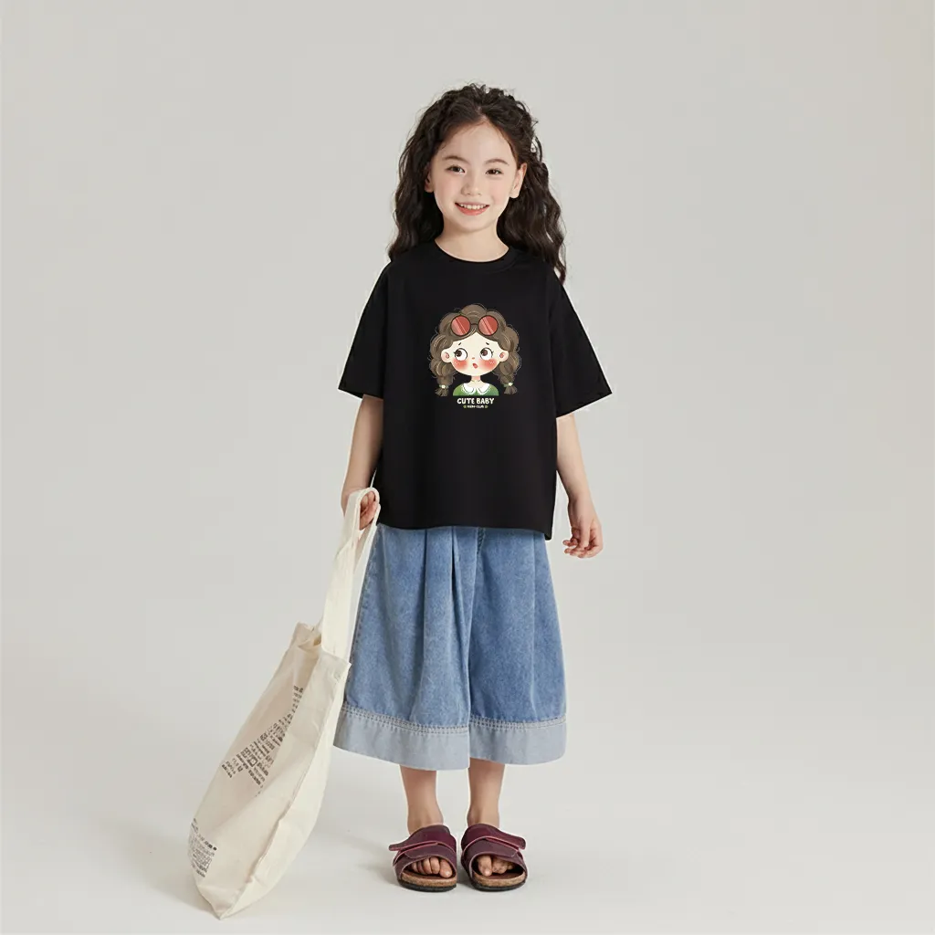 Áo thun bé gái cute baby Kado vải cotton thoáng mát thấm hút tốt thoải mái vận động in mix 2932_thumbnail_3