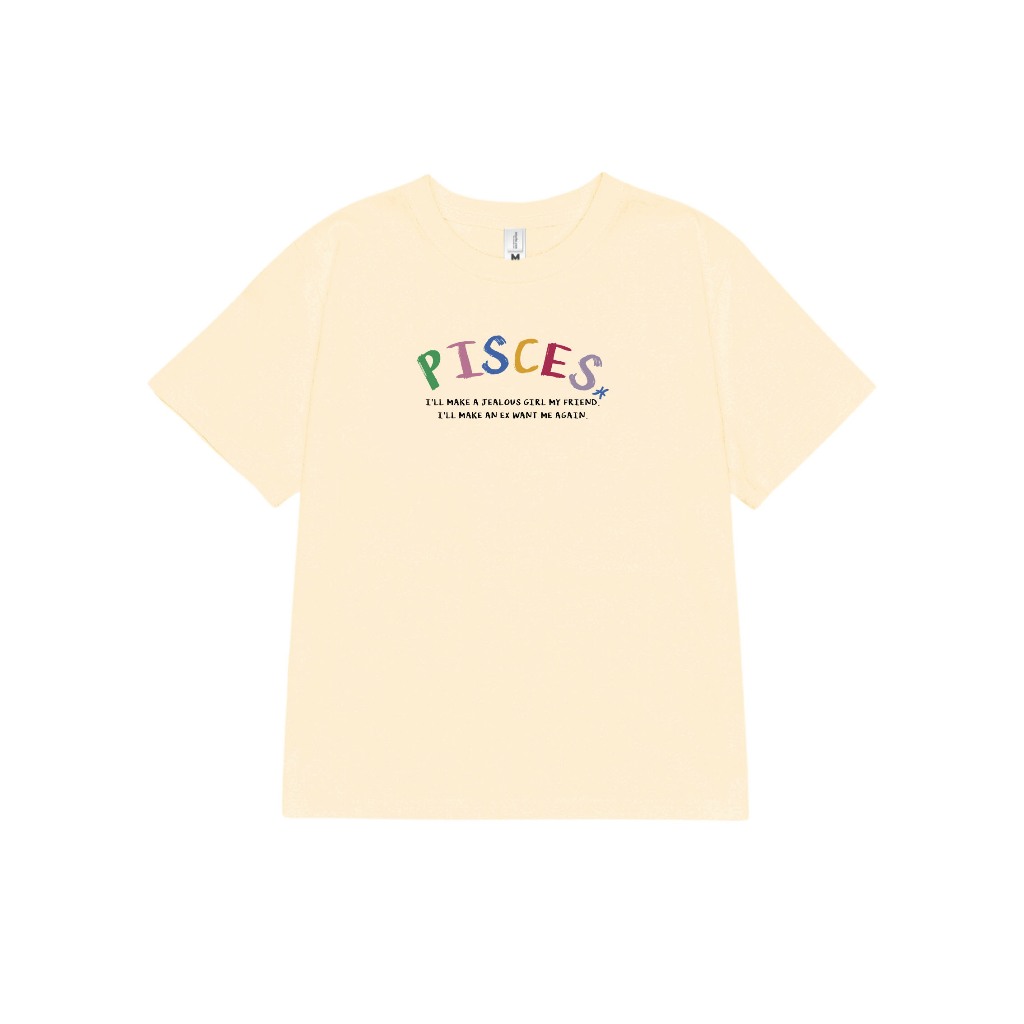 Áo baby tee ABD355 cung hoàng đạo Song Ngư PISCES Miucho cotton cổ tròn in typography