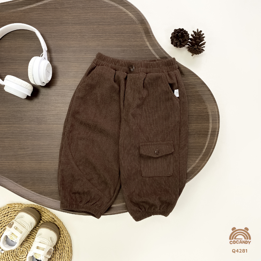 Quần dài NHUNG NÂU túi ốp bo gấu_thumbnail_1