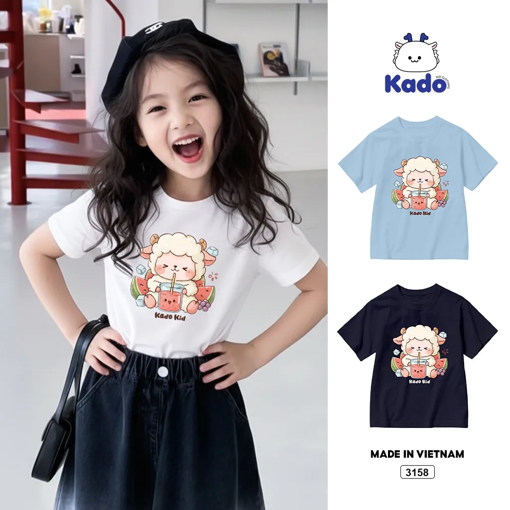 Áo thun bé trai bé gái 12 con giáp tuổi Mùi Kado 3158