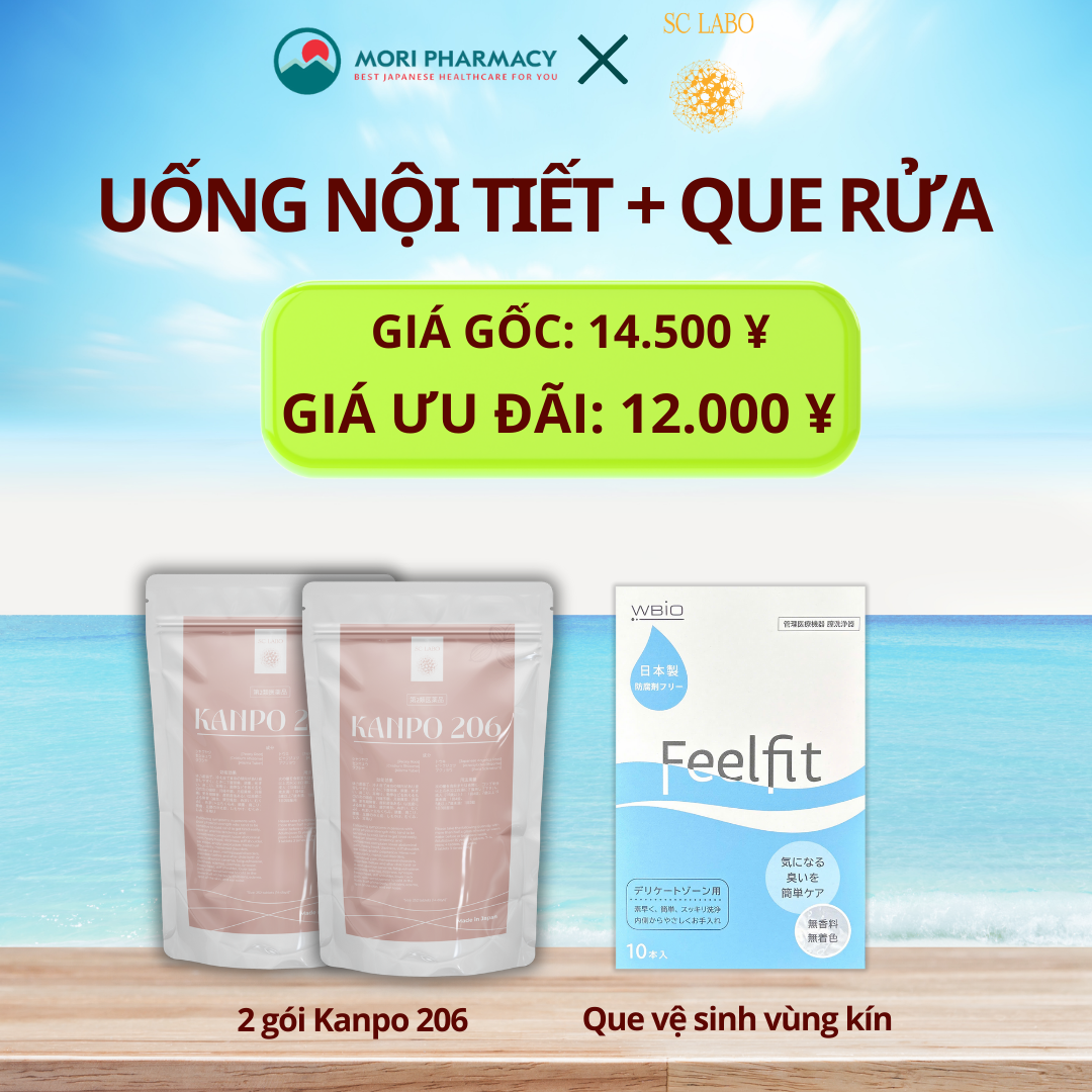Combo Uống nội tiết (1 tháng 206) + Que rửa