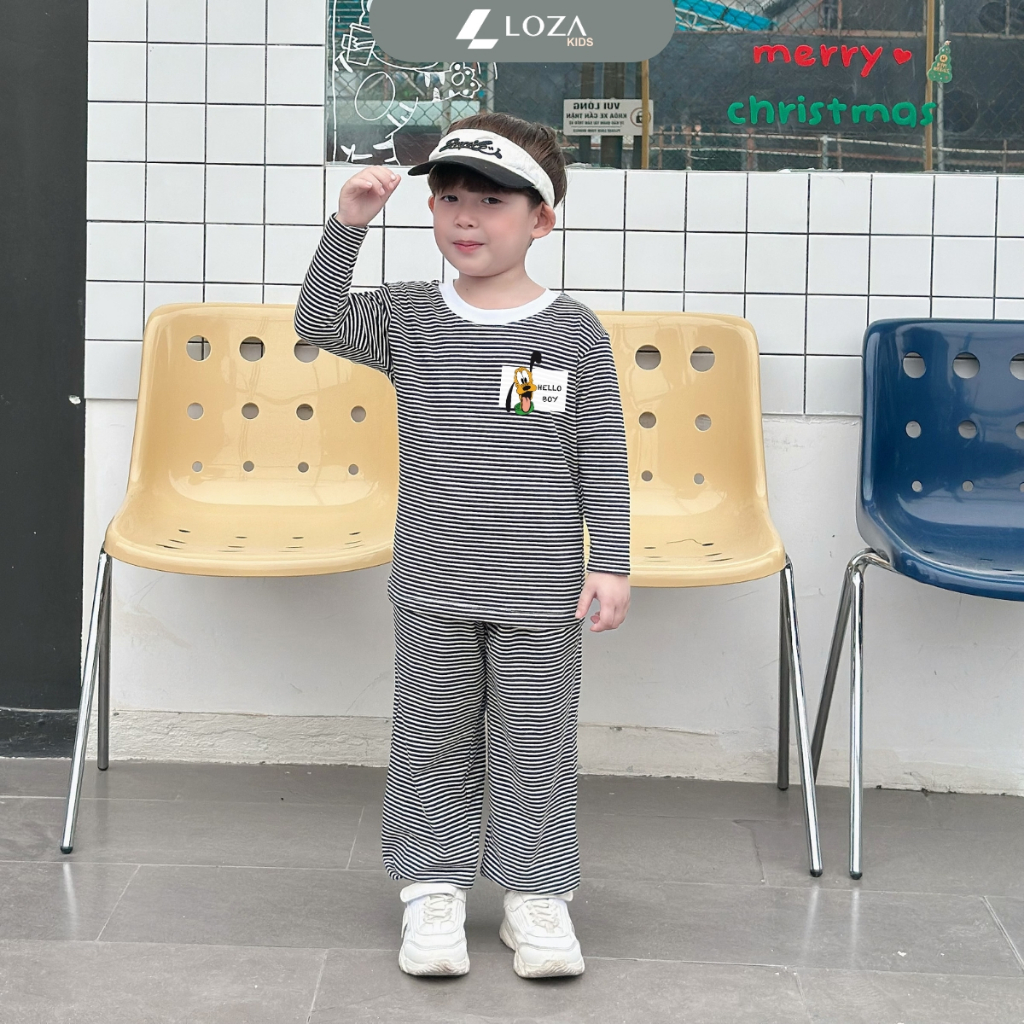 Bộ Thu - Đông kẻ bé trai in hình Pluto - Loza Kids TK550_thumbnail_0
