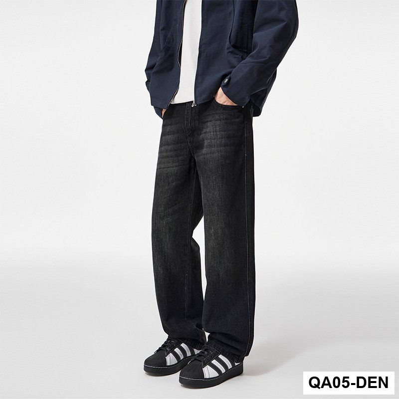QA05 - ClanfitQuần jeans nam ống rộng màu đen cao cấp mới mùa thu, quần ống rộng cổ điển đa năng_thumbnail_5