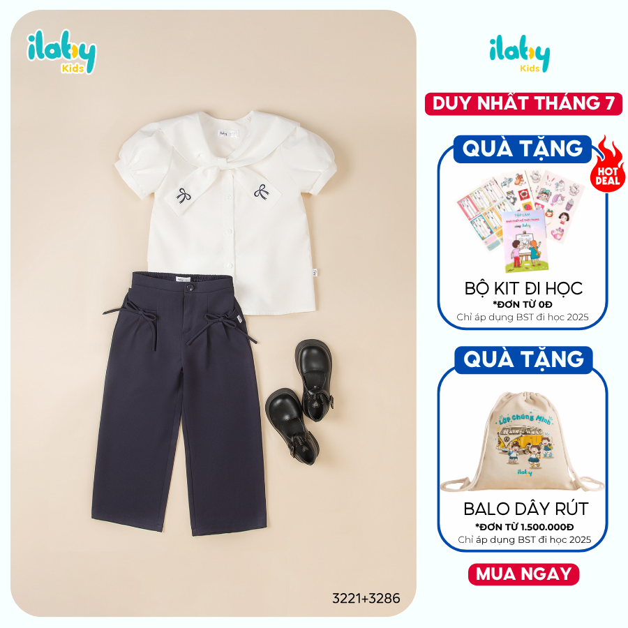 Áo sơ mi cổ thủy thủ cài nơ