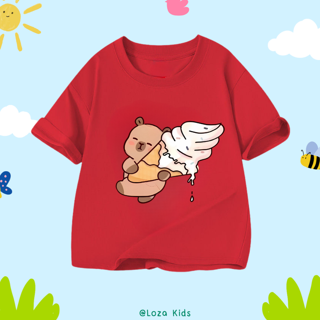 Áo thun  trẻ em in hình 'CapyBara ăn kem'- Loza Kids  AT012_thumbnail_3