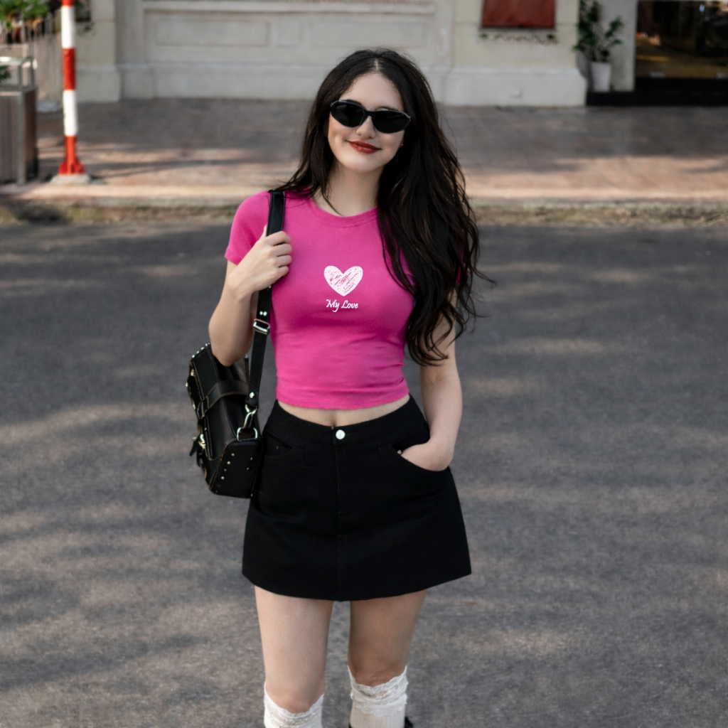 Áo croptop nữ hình trái tim My Love dáng ôm chất thun cotton local brand WETEE - WC1151_thumbnail_3