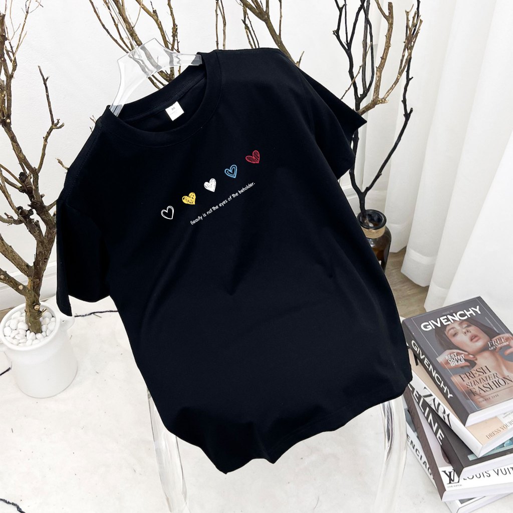 Áo thun nữ form vừa regular ARD604 Miucho Chic cotton cổ tròn in mix