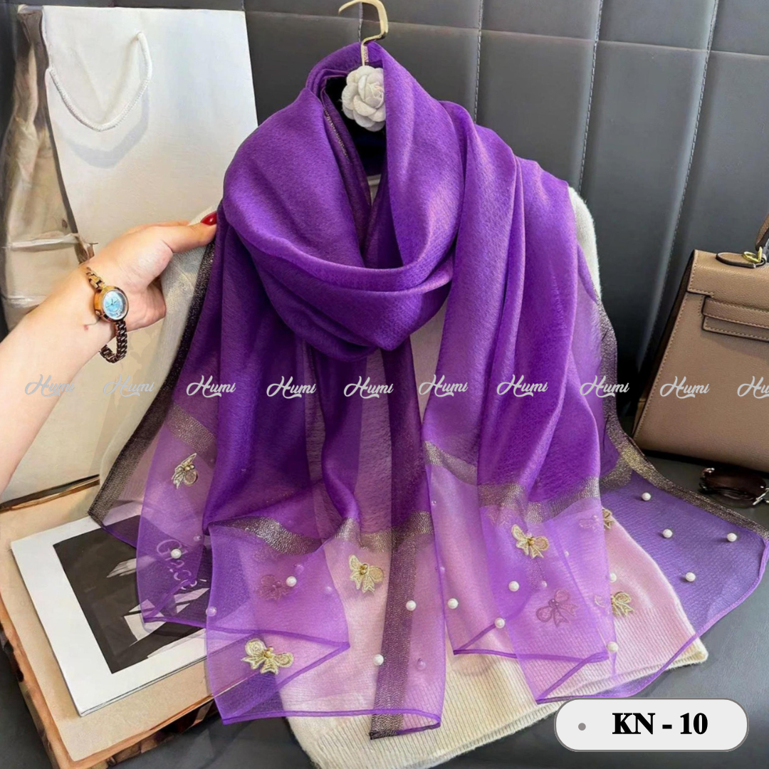 KHĂN TƠ ĐÍNH NƠ (KN-10 TÍM)