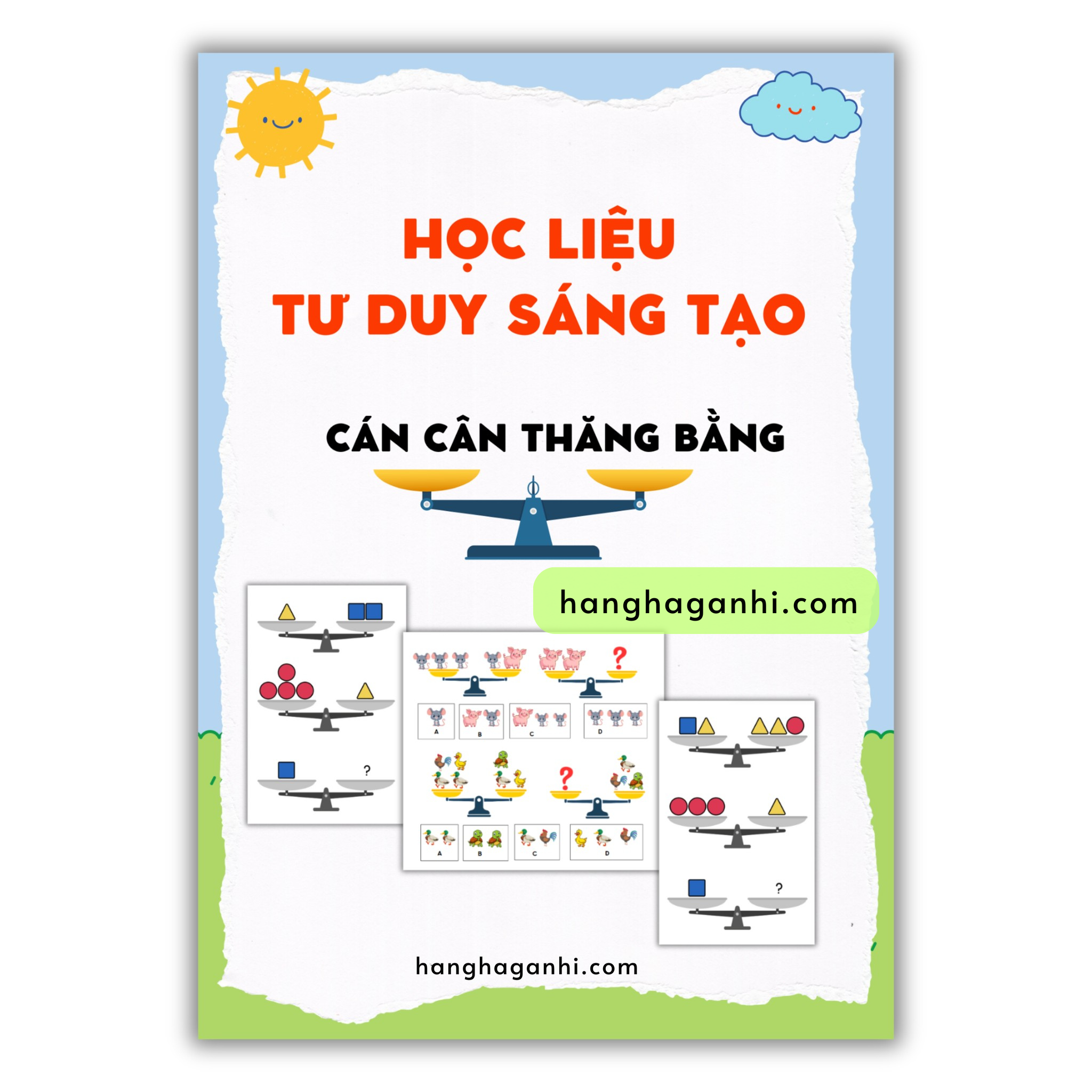 Học liệu cán cân thăng bằng, ÉP PLASTIC, Bóc dán, viết xóa được