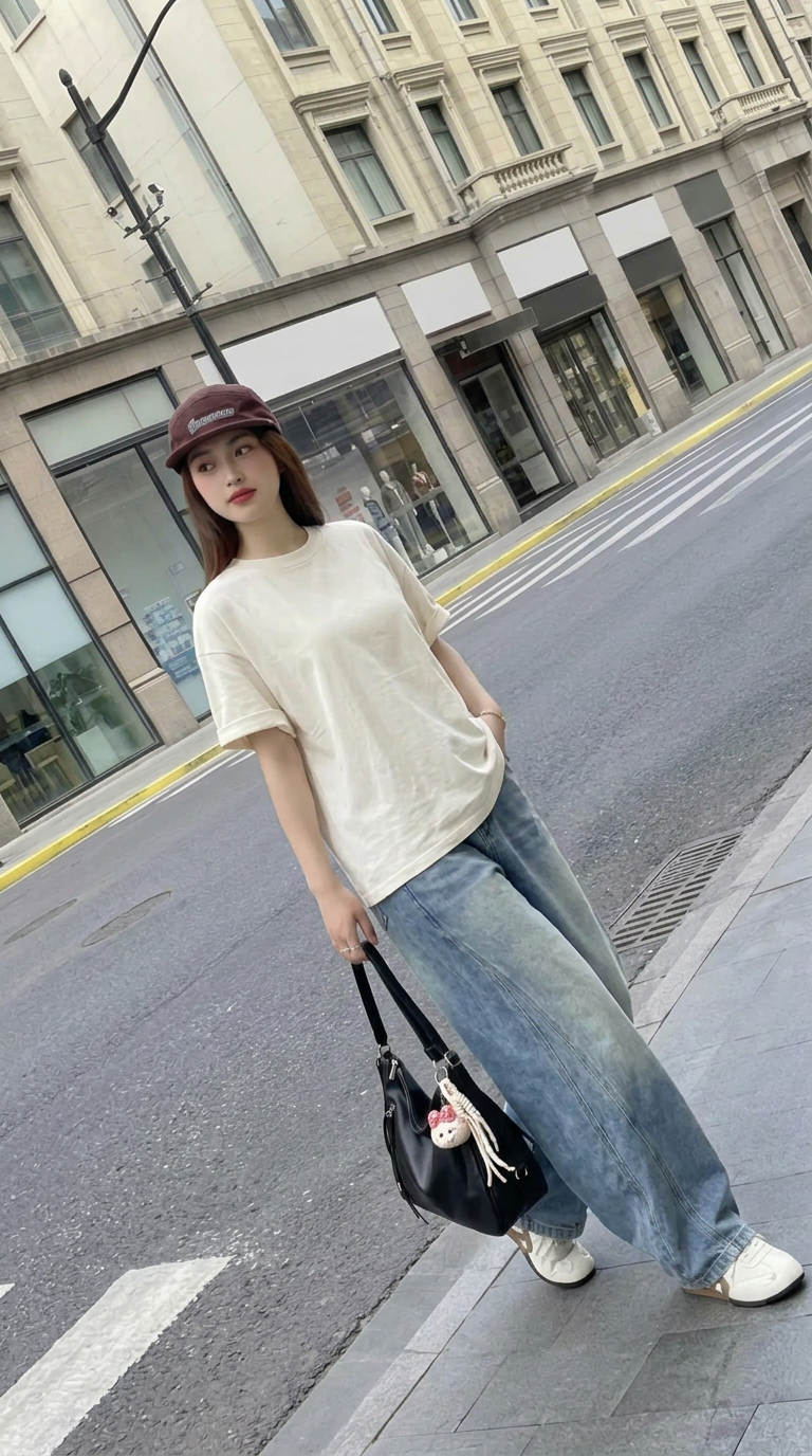 Áo thun trơn unisex form boxy AXT01 Miucho chất vải cotton co giãn 2 chiều_thumbnail_5