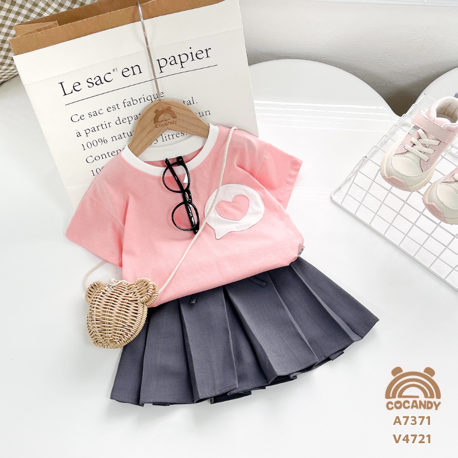 Chân váy GHI ĐẬM xếp ly 1 nơ_thumbnail_1