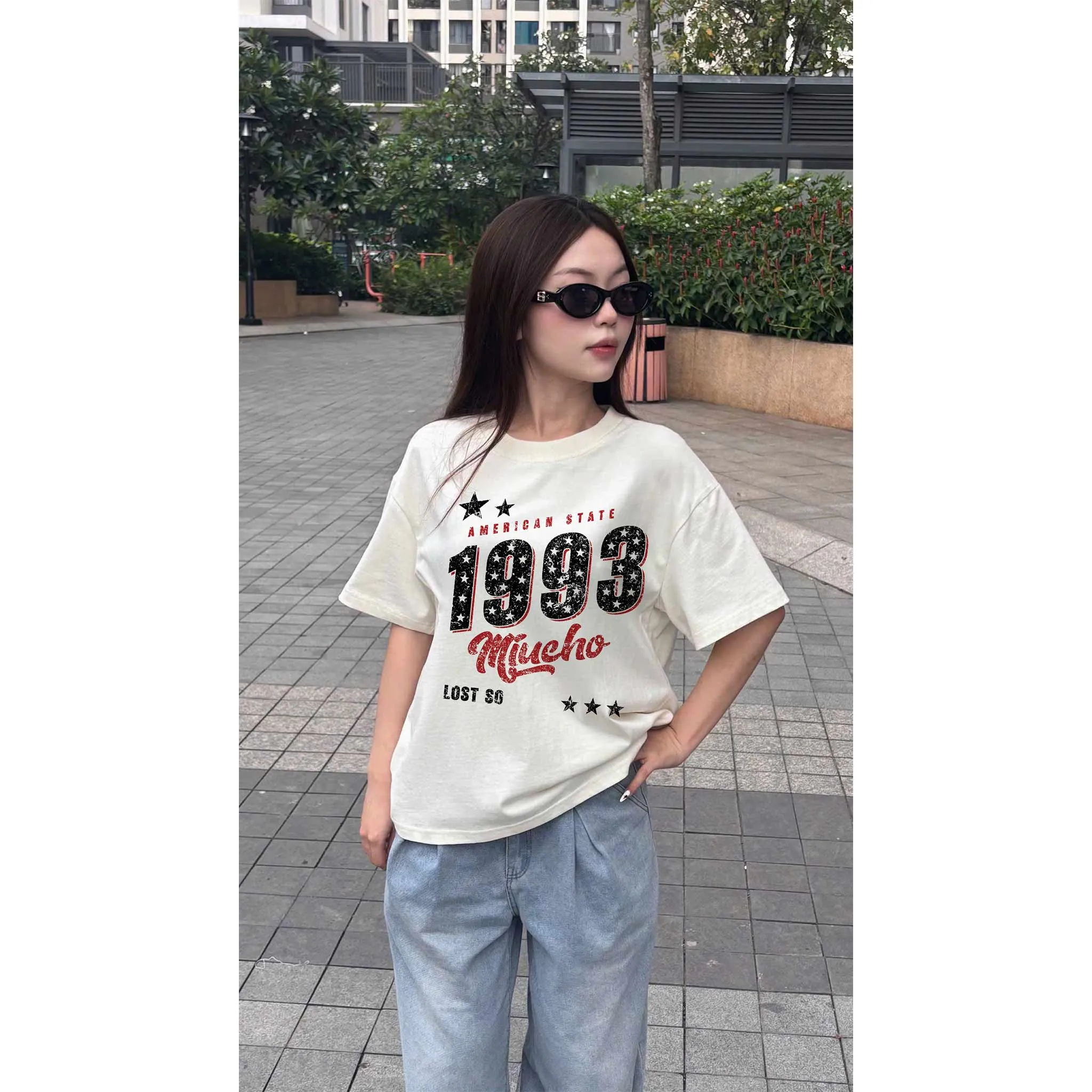 Áo thun nam nữ form boxy in năm 1993 Miucho 2545 chất vải cotton 2c cao cấp thoáng mát in mix_thumbnail_5