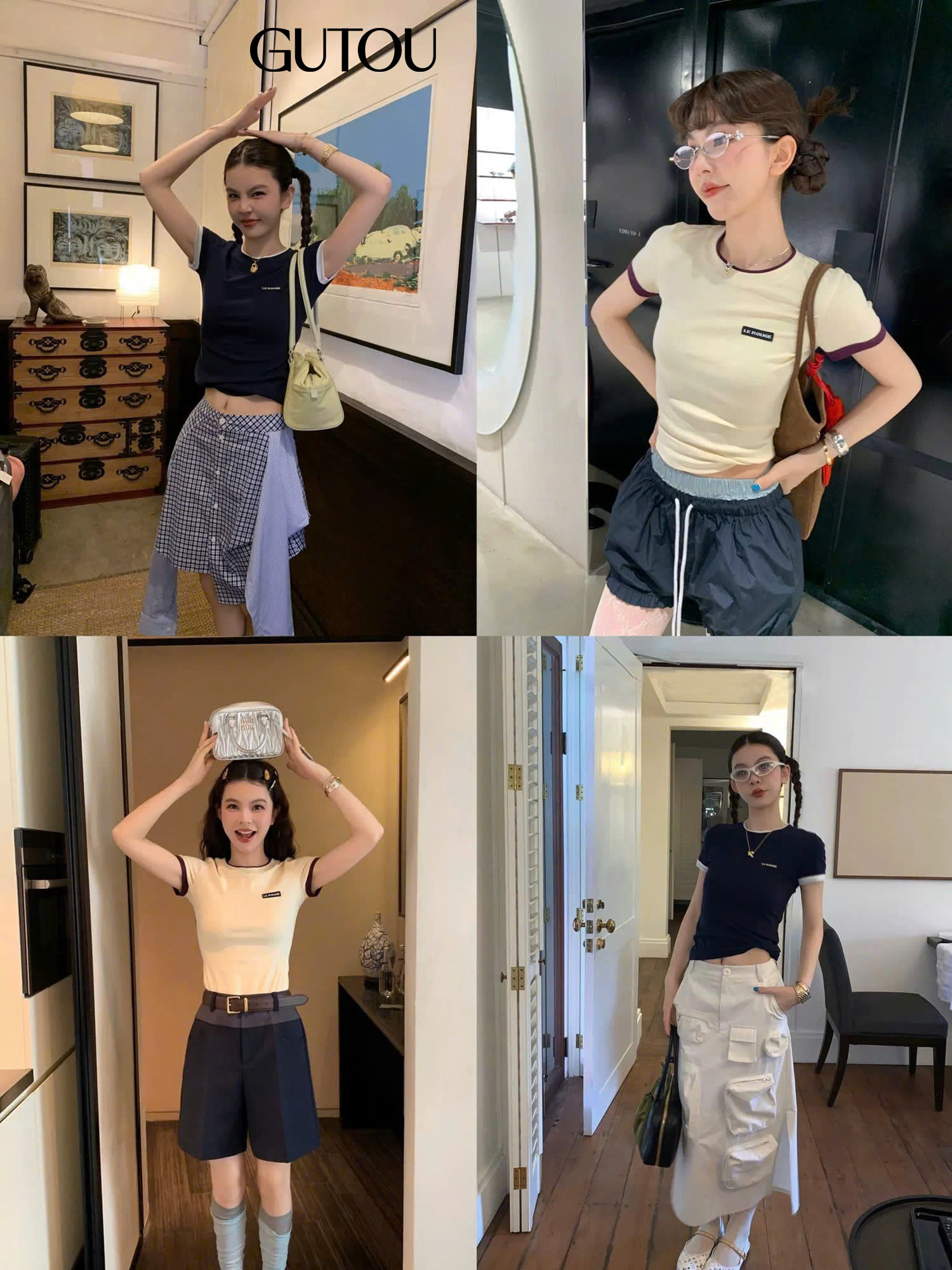 [GUTOU] Áo Thun Tay Ngắn Viền Màu_thumbnail_8