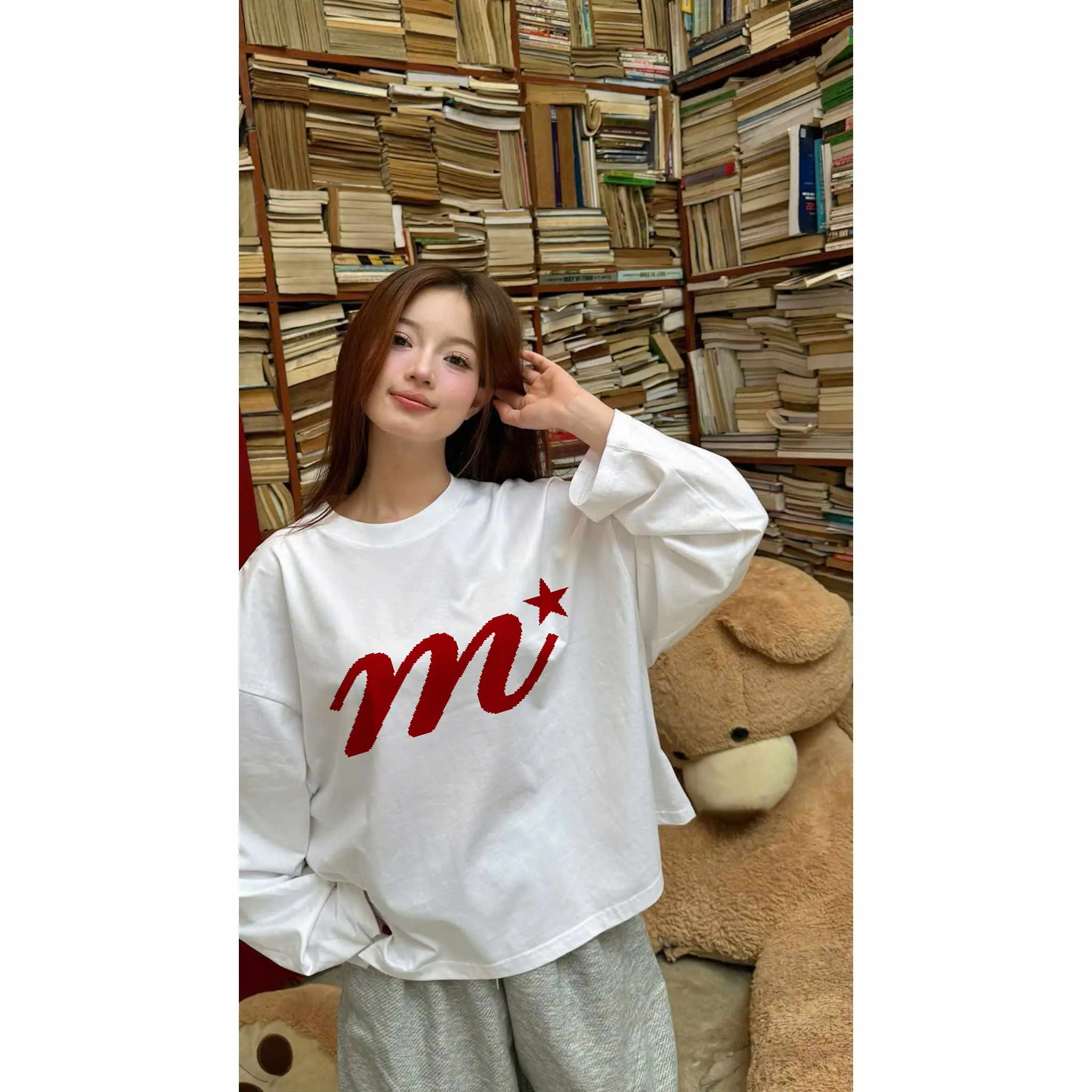 Áo thun boxy unisex Miucho cotton thoáng mát co giãn 2 chiều in chữ basic 2694_thumbnail_4