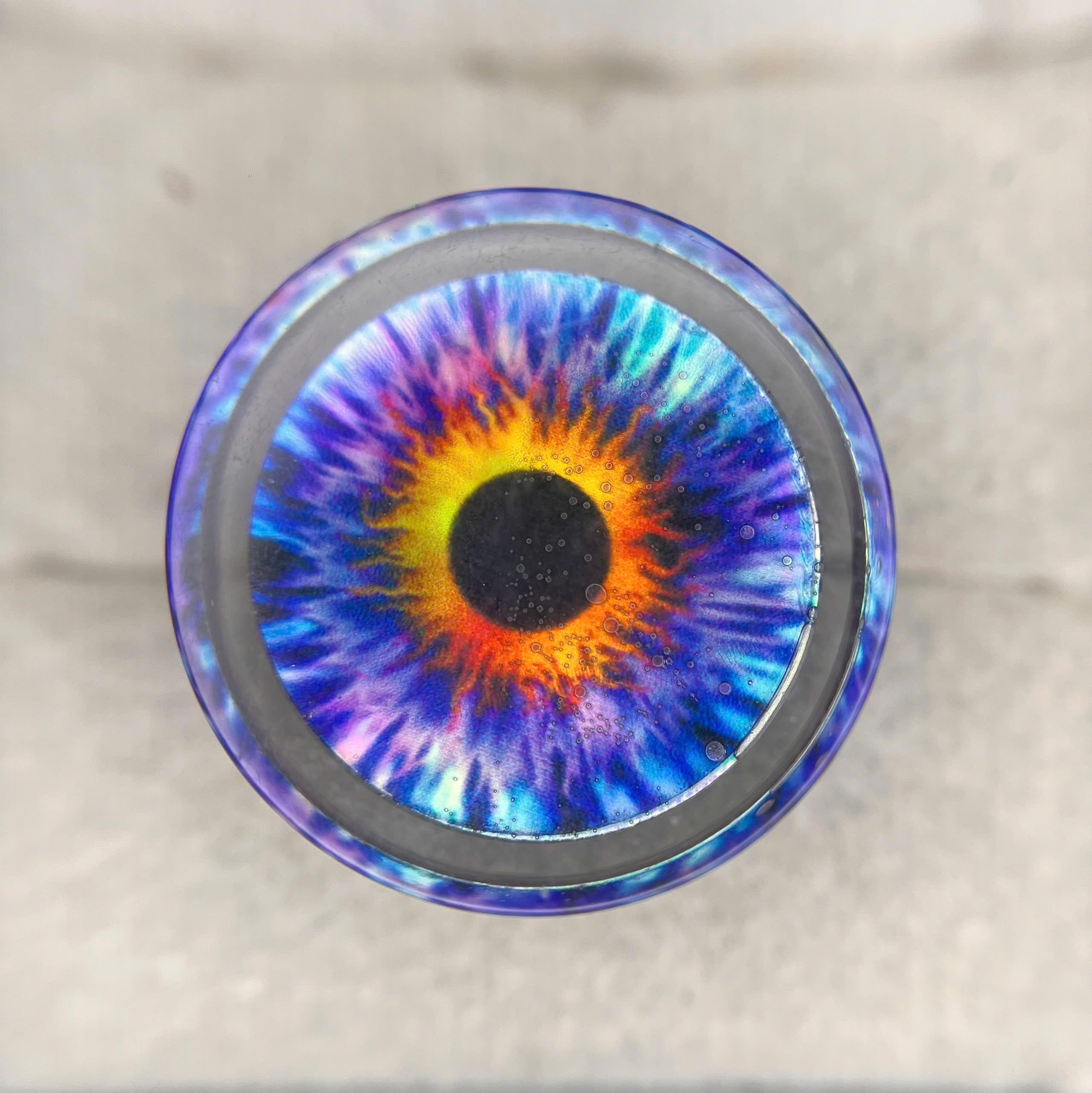 Khuyên nong mắt mèo cam xanh biển size 22.