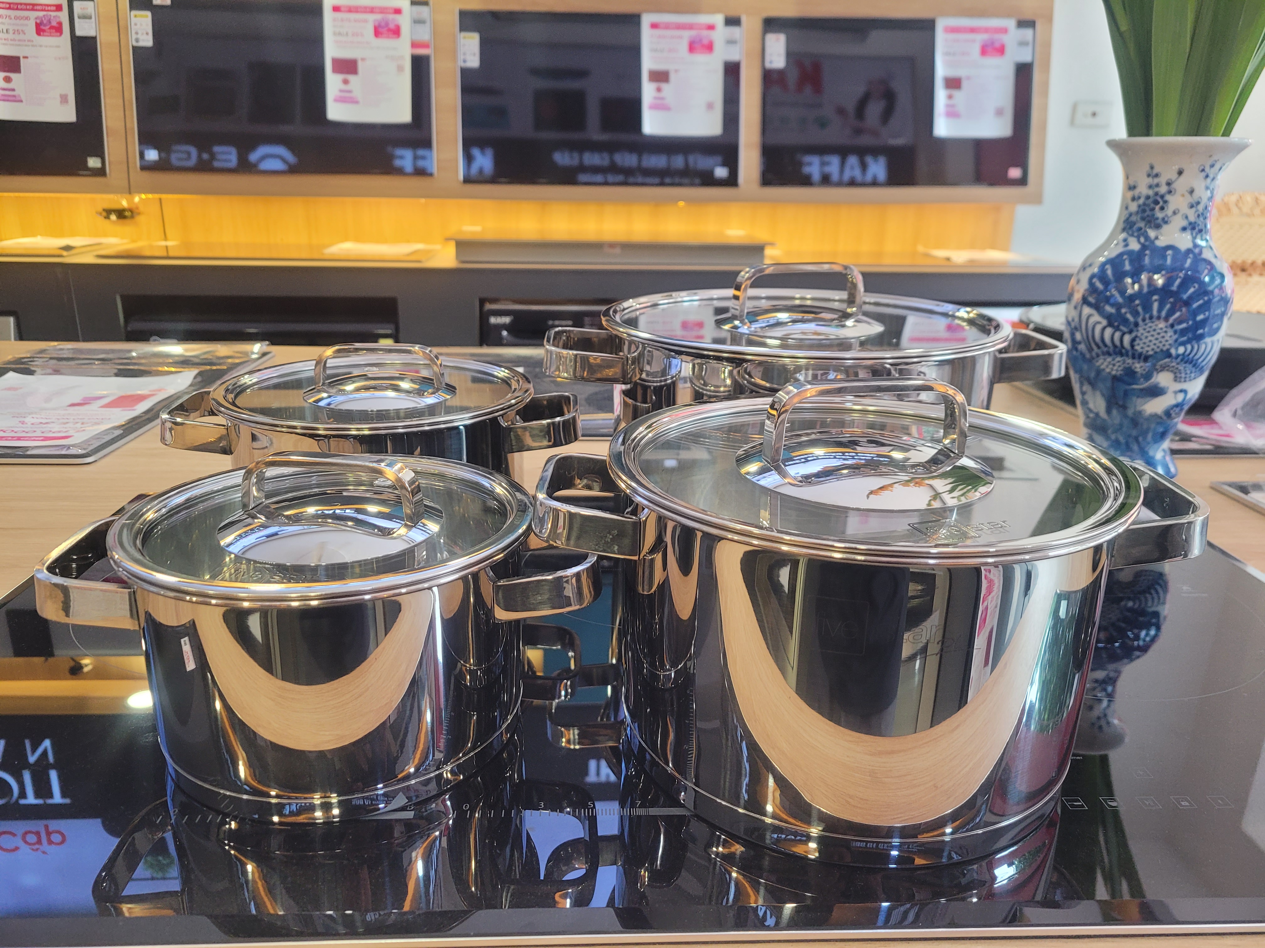 Bộ 4 nồi Inox 3 đáy Fivestar thân Cool FSB4007 nắp kính_thumbnail_2