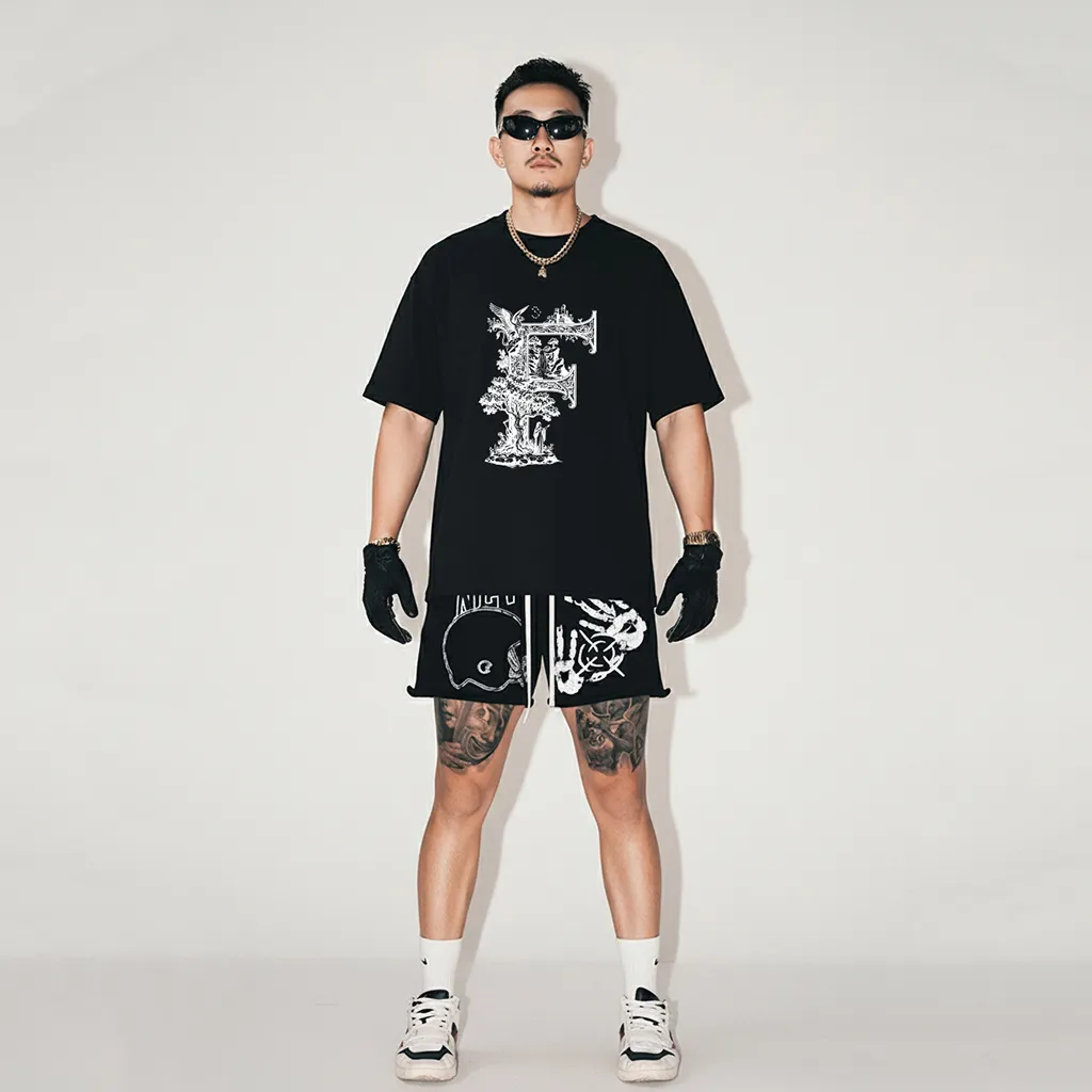 Áo thun nam form rộng Miucho Iconic vải cotton thoáng mát trẻ trung chữ cái F big size 2751_thumbnail_5