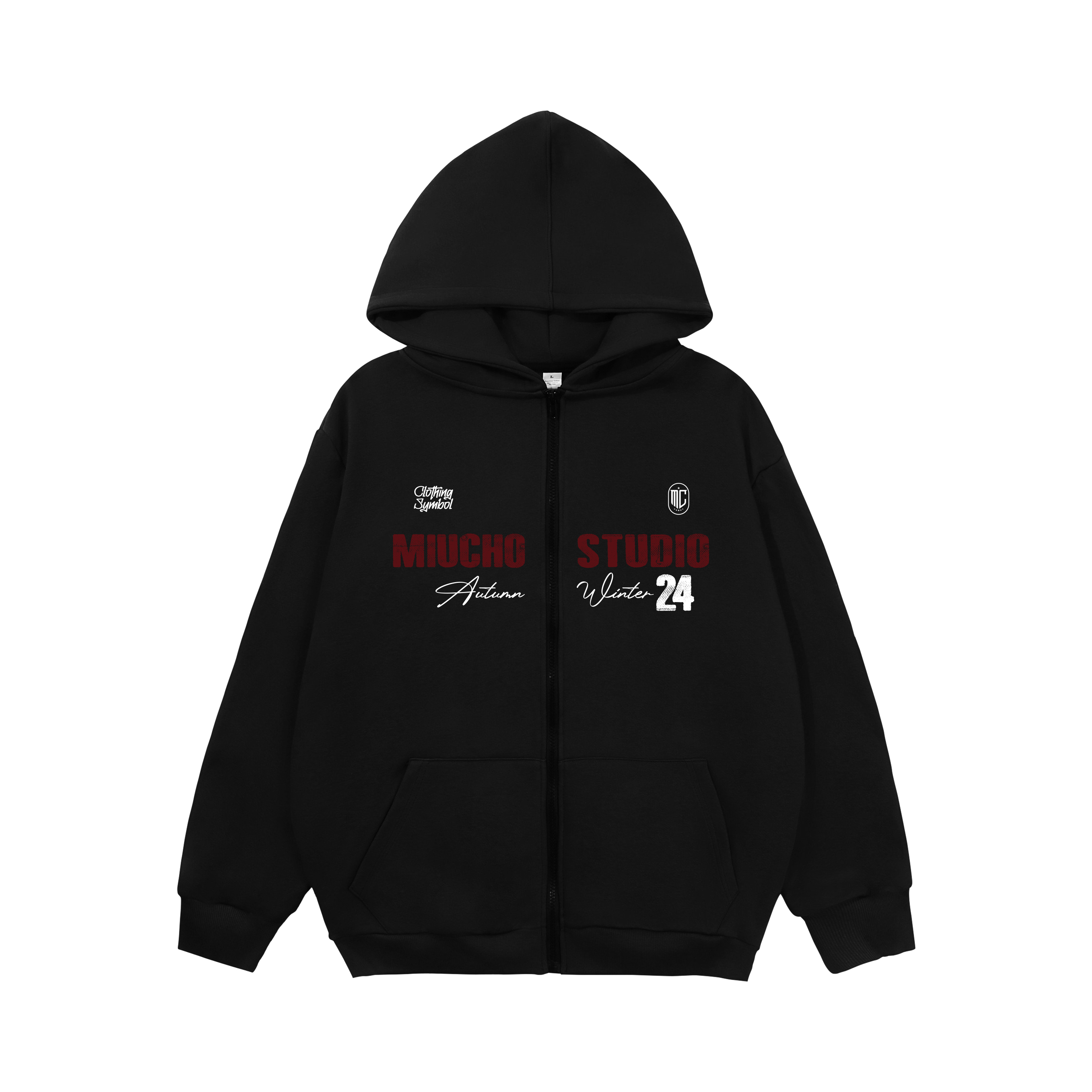 Áo hoodie zip nữ local brand HZD1586 Miucho vải nỉ chân cua dày dặn mủ rộng in typography_thumbnail_11