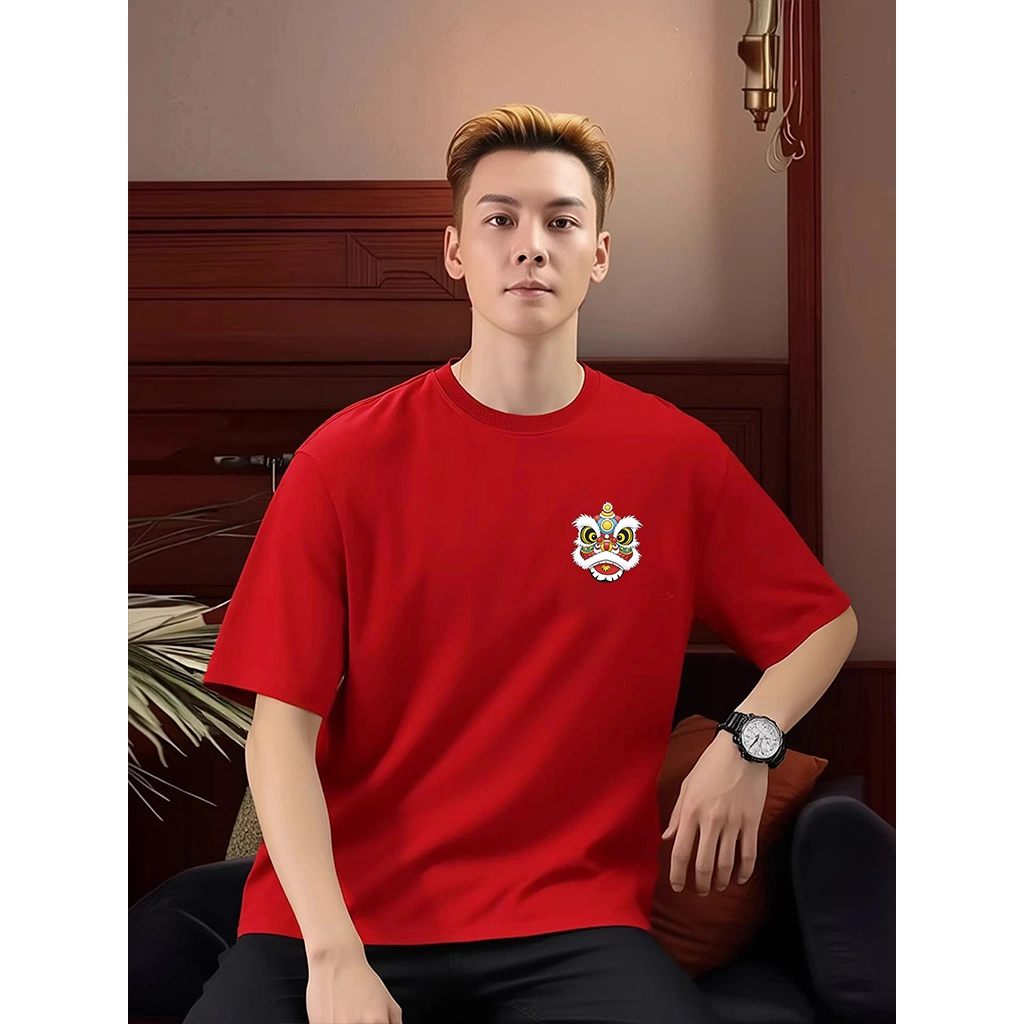 Áo thun nam form rộng Miucho Iconic thoáng mát trẻ trung Kỳ Lân in mix 2962_thumbnail_2