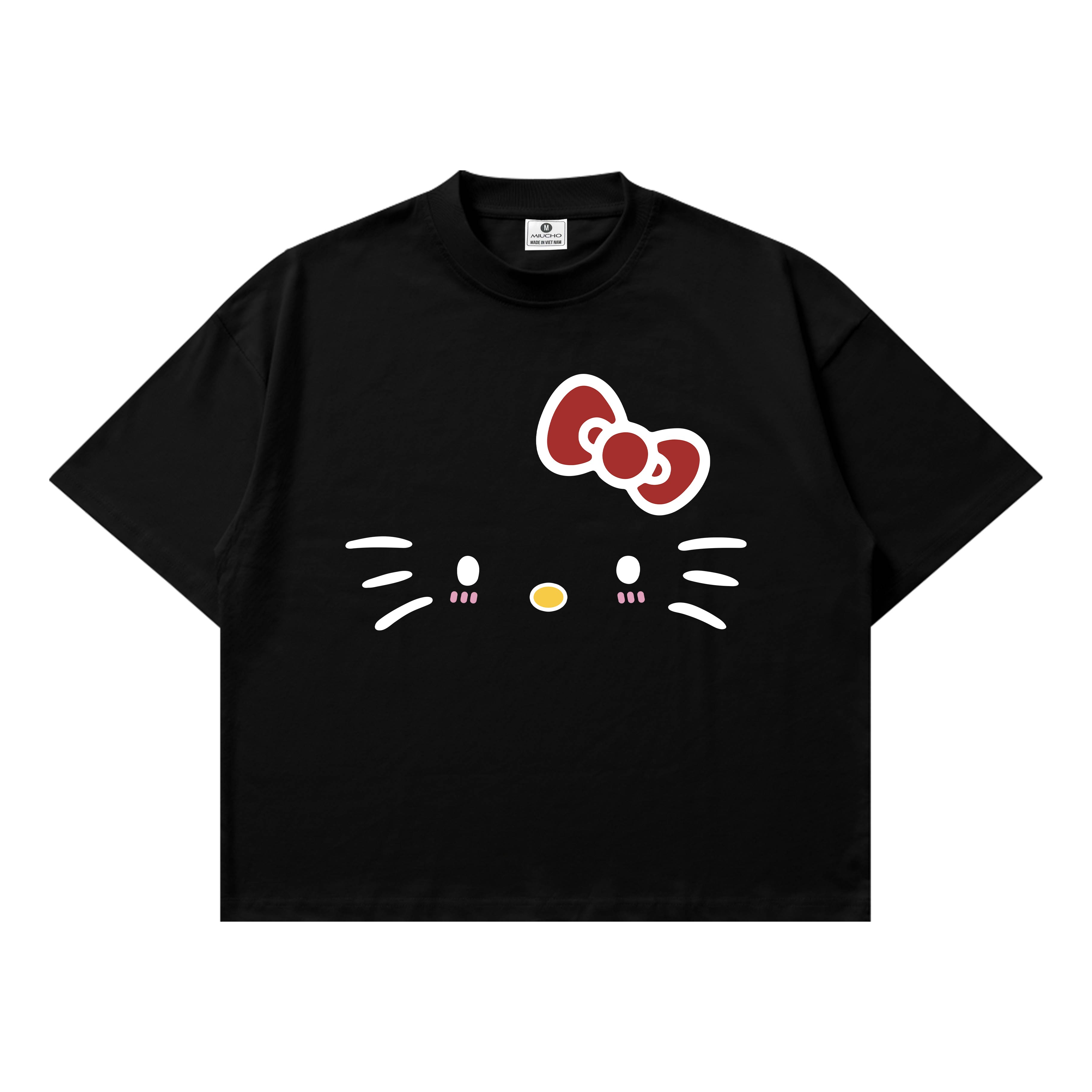 Áo thun couple form boxy Miucho vải cotton thoáng mát dày dặn phong cách Hàn Quốc hình Kitty 2776_thumbnail_10