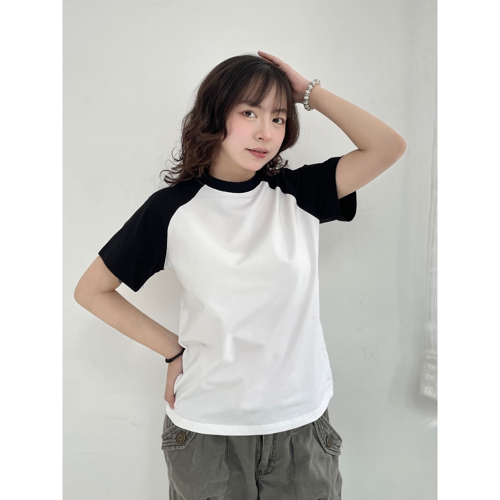 Áo baby tee phối trơn ABPTT01 Miucho cotton cổ tròn in basic_thumbnail_7