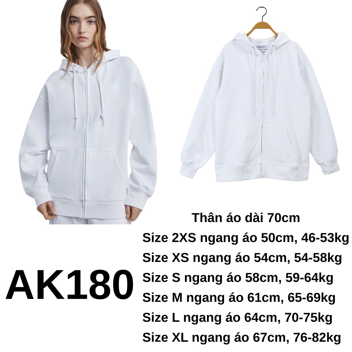 AK180-ÁO KHOÁC TRẮNG GJ