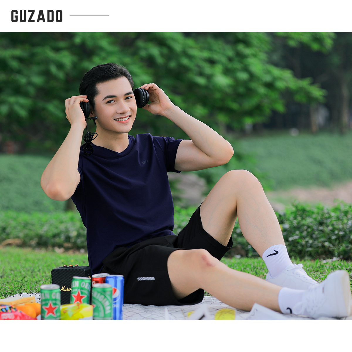 Đồ Bộ Guzado Áo Cotton Kết Hợp Quần Gió Basic  BTS03_thumbnail_25