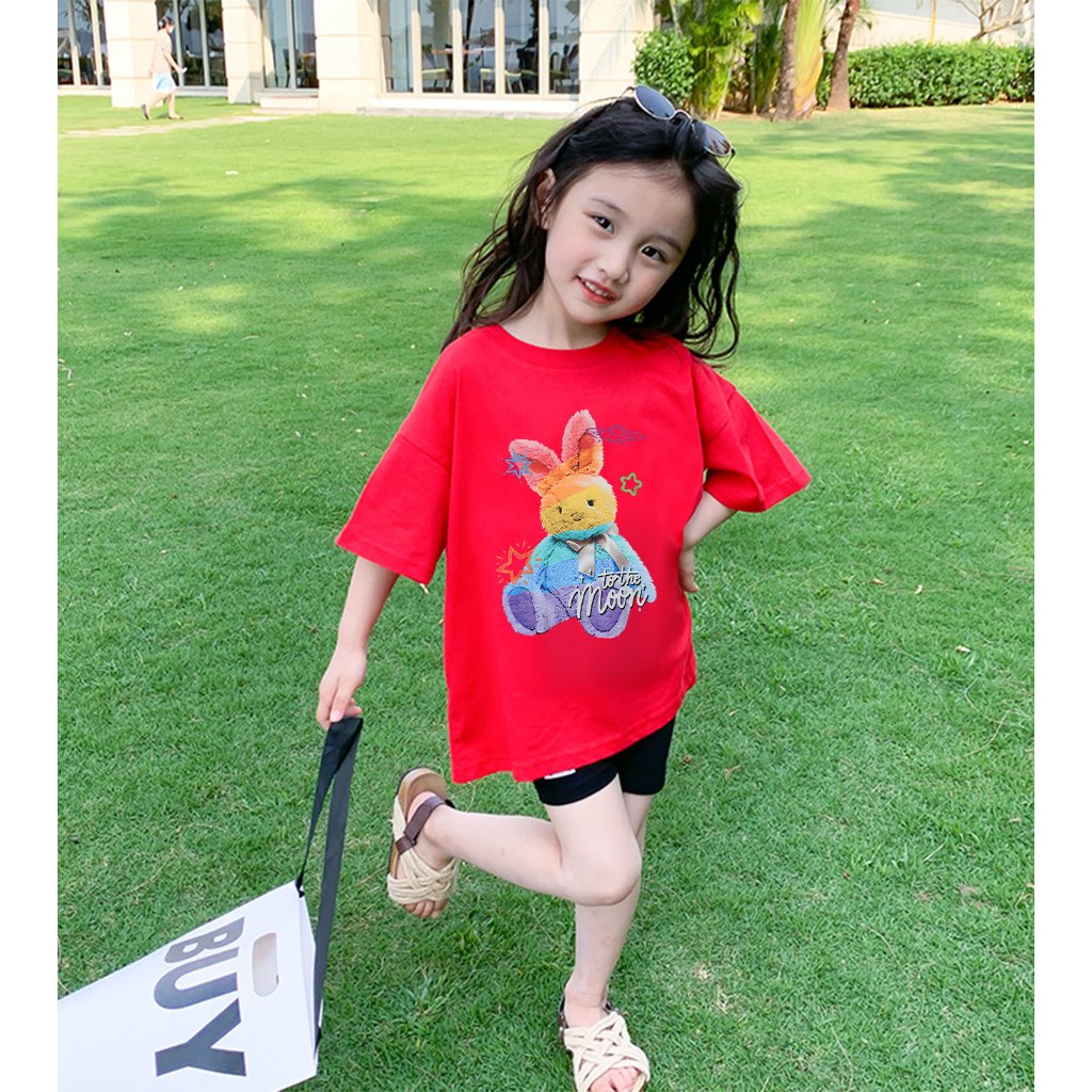 Áo thun bé gái dễ thương form rộng AED640 Miucho Kid 100% vải cotton thoáng mát basic_thumbnail_2