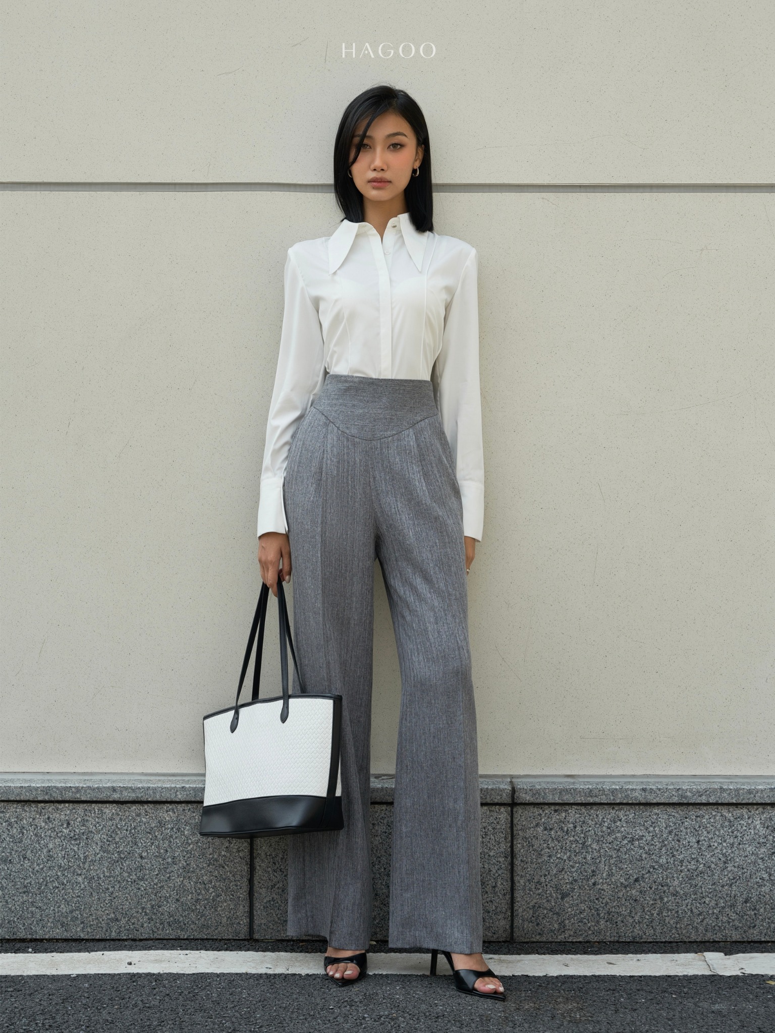 Quần suông cạp corset HAGOO