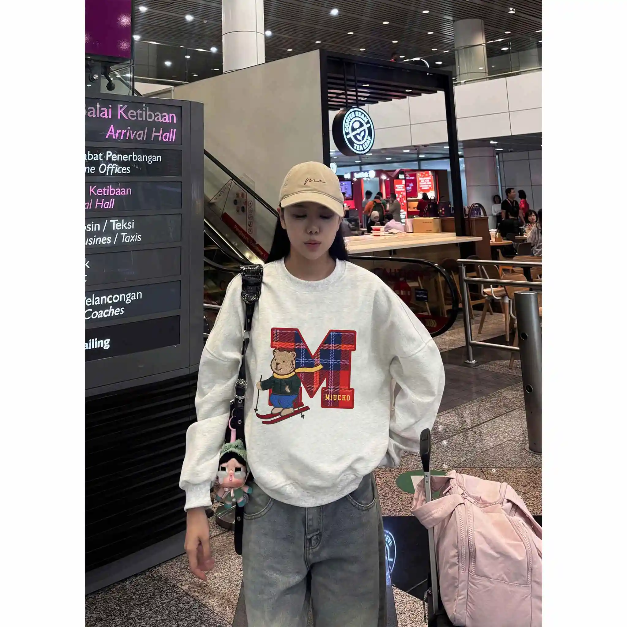 Áo Sweater boxy unisex Miucho nỉ 2 da cao cấp thấm hút tốt chuẩn form chữ M gấu teddy 2791_thumbnail_8