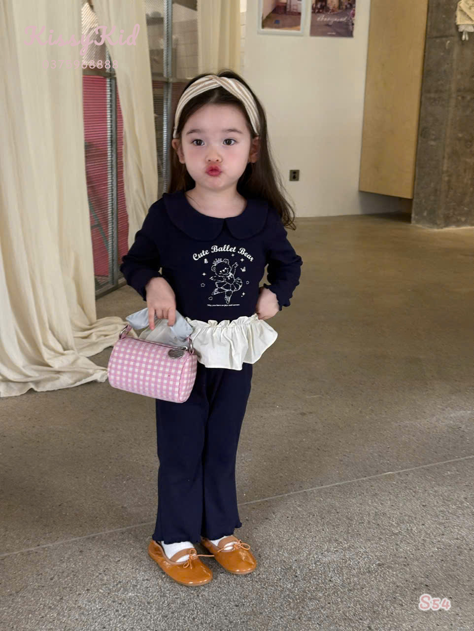 (S54) Set thun đen cổ sen liền bèo Qpao_thumbnail_0