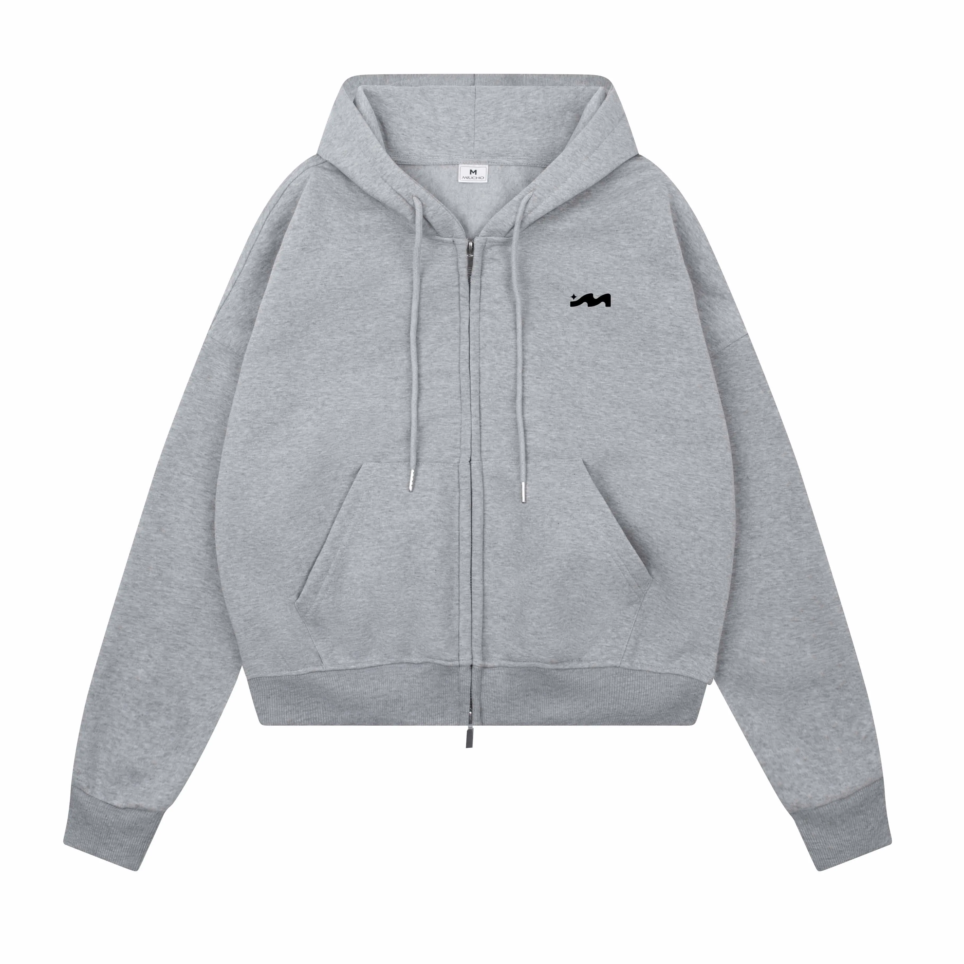 Áo hoodie zip form boxy basic 2579 Miucho chất vải nỉ bông thoáng mát mềm mại có nón_thumbnail_0