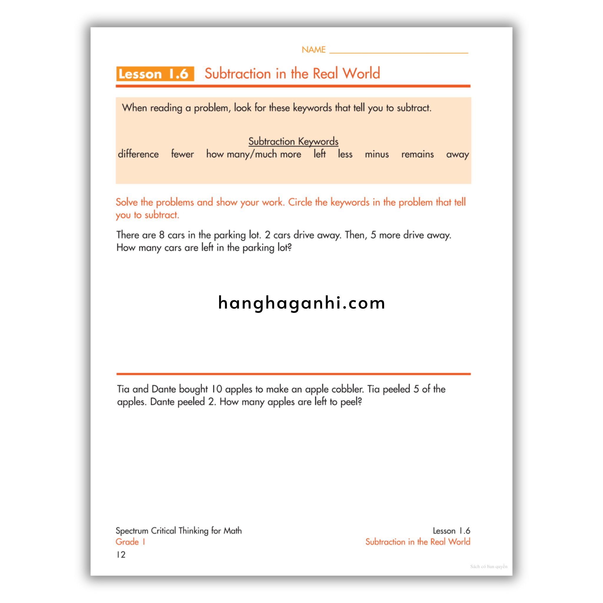 Sách Spectrum Critical Thinking for Math Workbook Grade 1_thumbnail_2