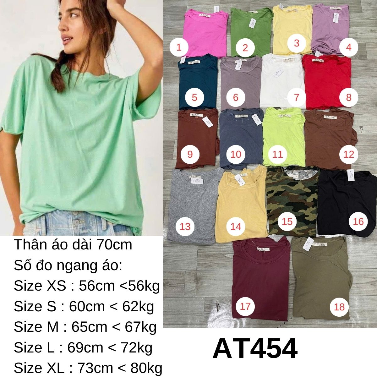 AT454 -Áo Thun Form Rộng Bigsize