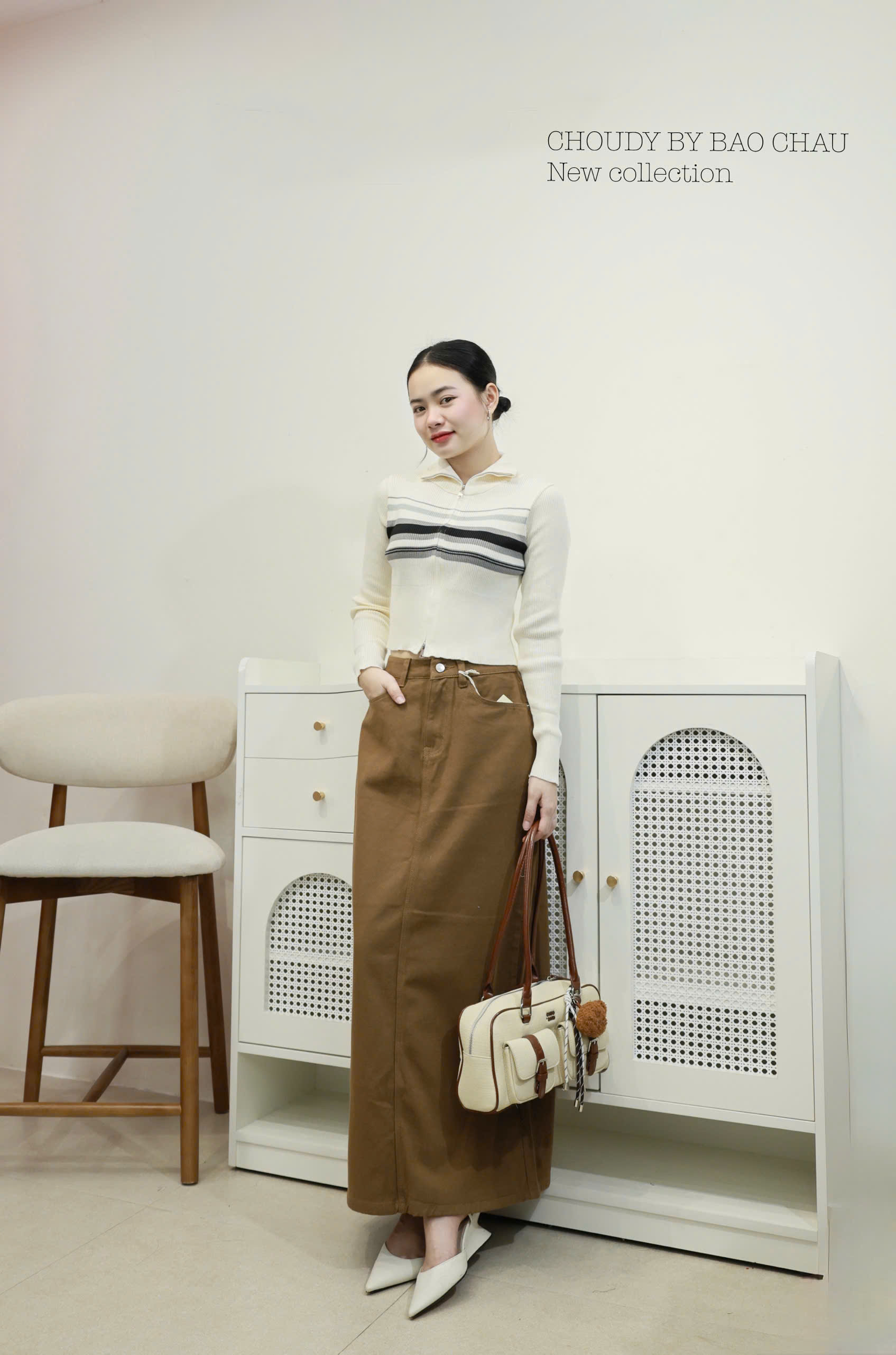 SALE U78 CHÂN VÁY NÂU