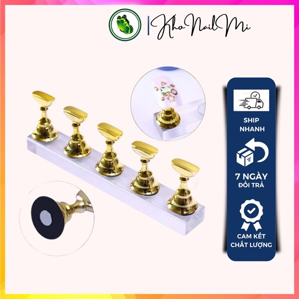 Đế gắn móng mẫu - màu vàng - đế thẳng có nam châm