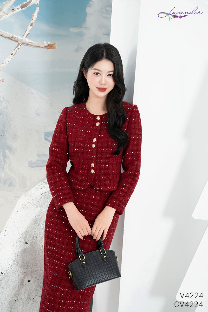 Áo dạ tweed cúc đôi V4224_thumbnail_4
