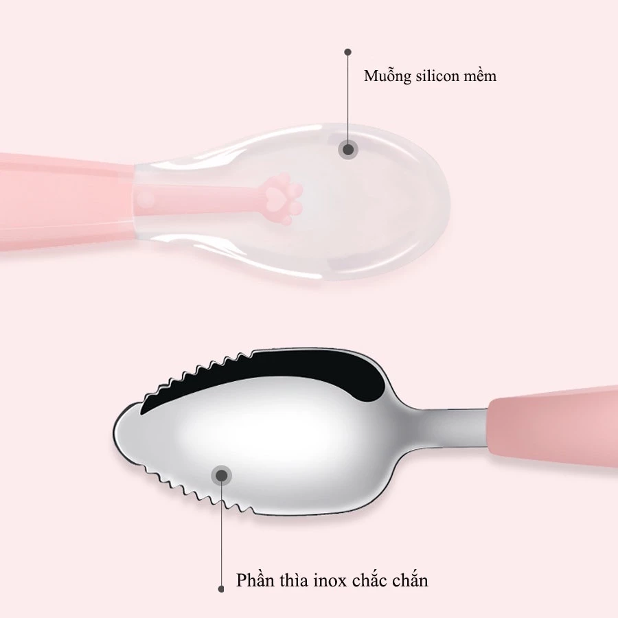 Thìa ăn dặm cho bé 2 Đầu nạo Bermy