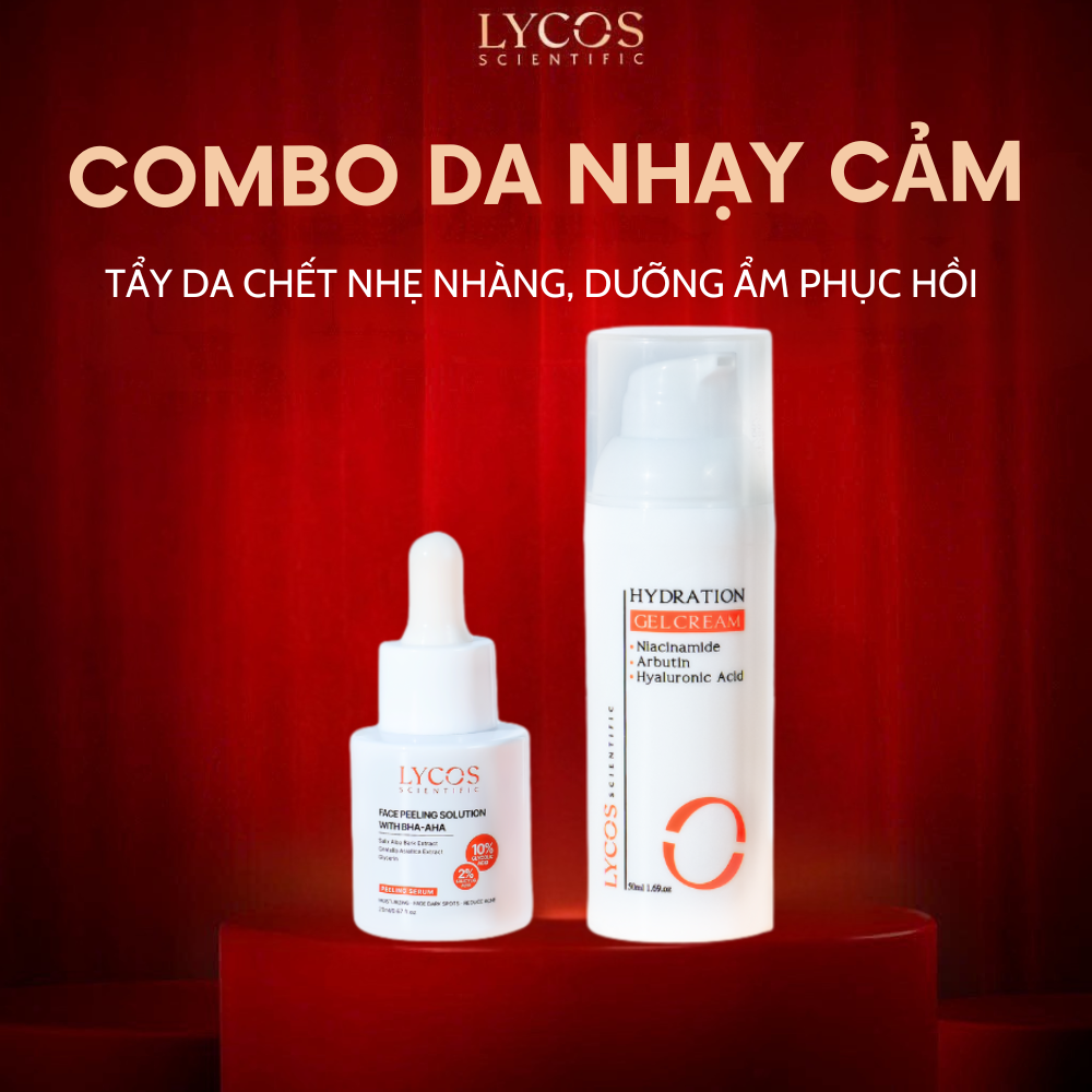 Combo tiết kiệm Detox Da, Kiểm Soát Dầu, Phục Hồi Da Nhạy Cảm Lycos | Tinh Chất Peel 30ml + Gel Dưỡng Ẩm 50g