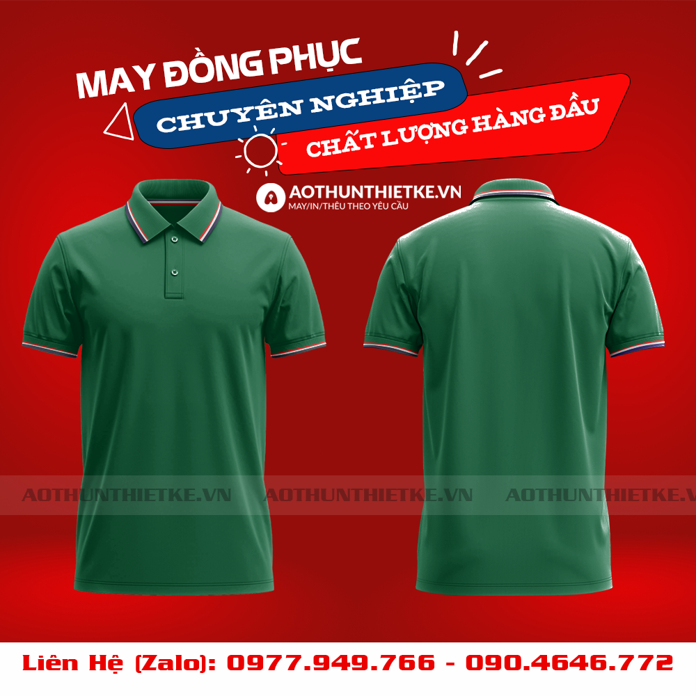 Áo Đồng Phục Polo 3 Sọc Xanh Két_thumbnail_0