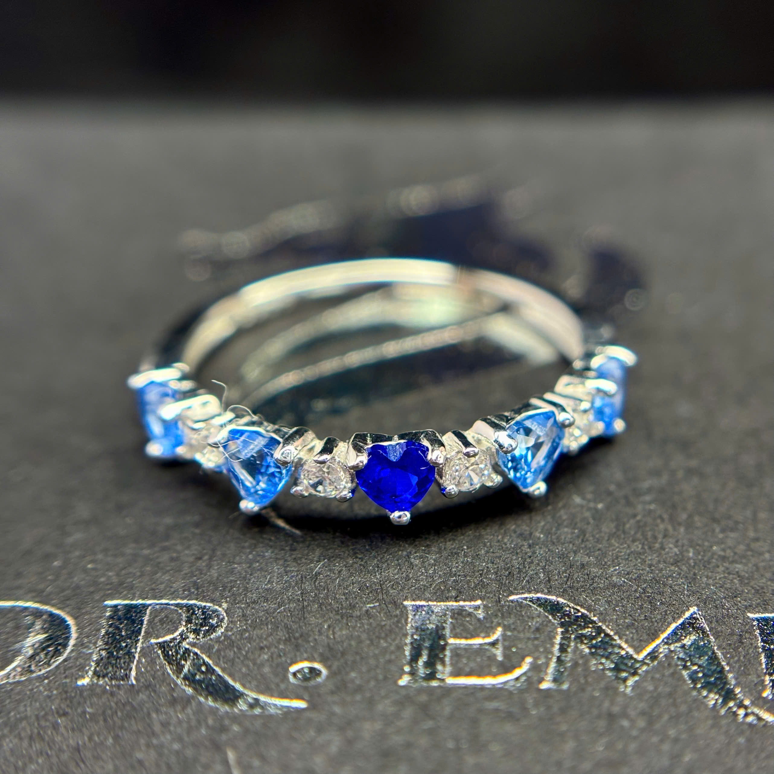 Nhẫn bạc xi bạch kim lá xanh đại dương size 6_thumbnail_1