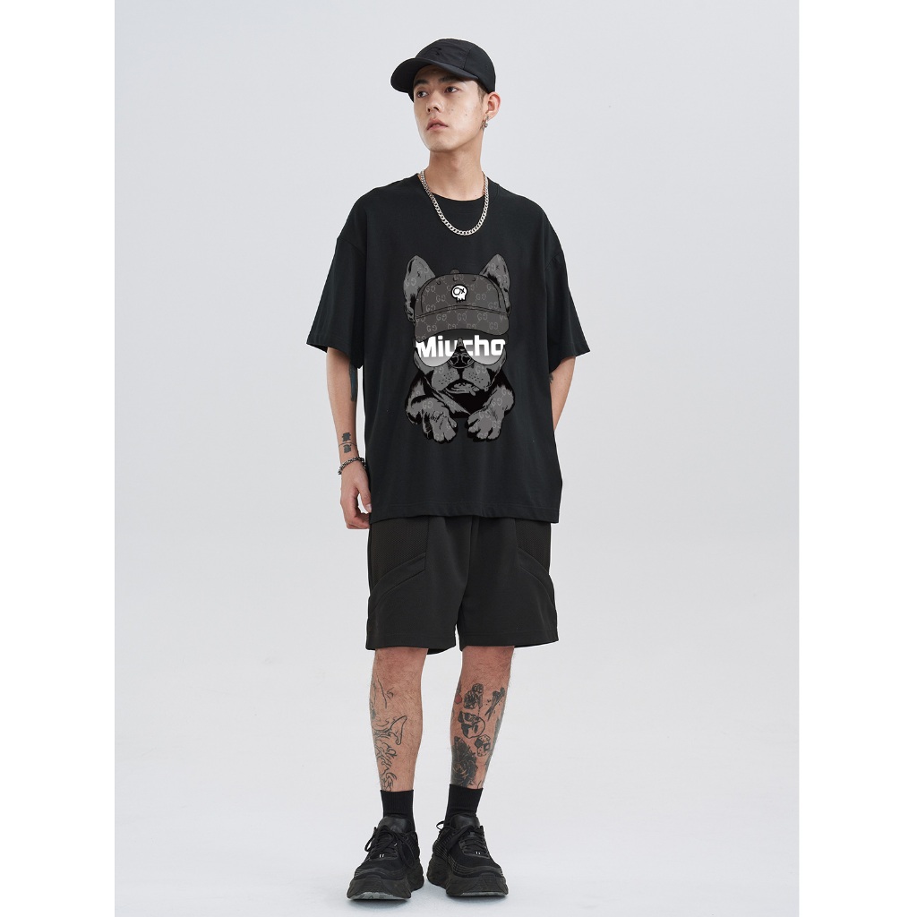 Áo phông nam boy phố form rộng nhiều màu ATD1071 Miucho Man tay ngắn cổ tròn in mix_thumbnail_6