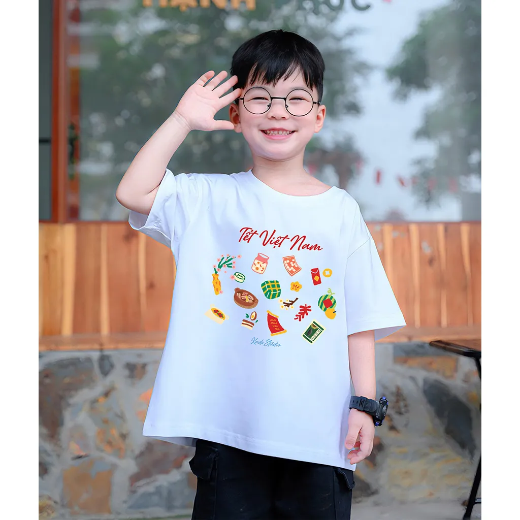 Áo thun kid form rộng Kado chất vải cotton mềm mại thoáng mát thoải mái Tết Việt Nam 2870_thumbnail_3