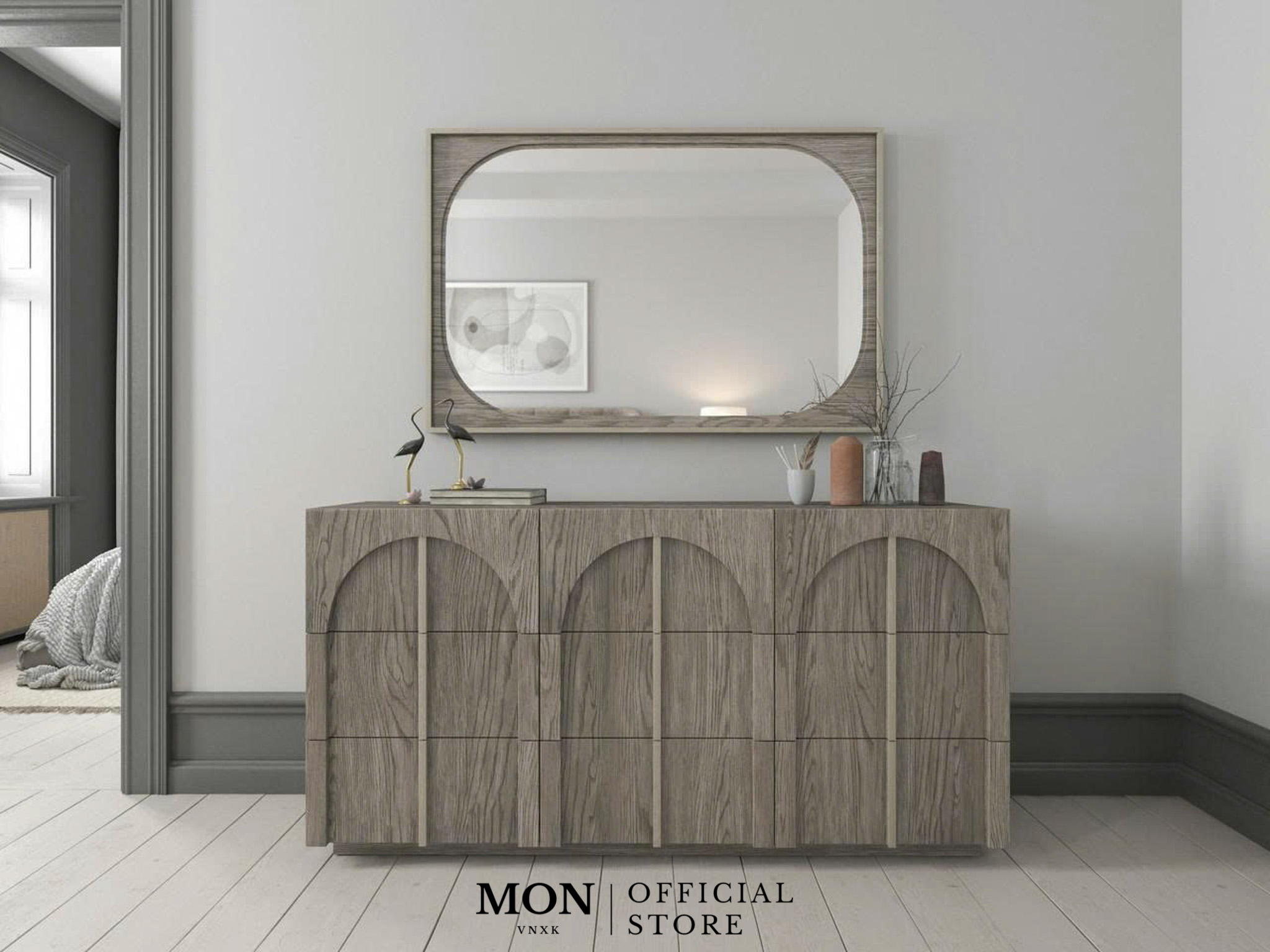TỦ NGANG -KỆ VAULT ART Furniture Bedroom 9-Drawer Dresser
