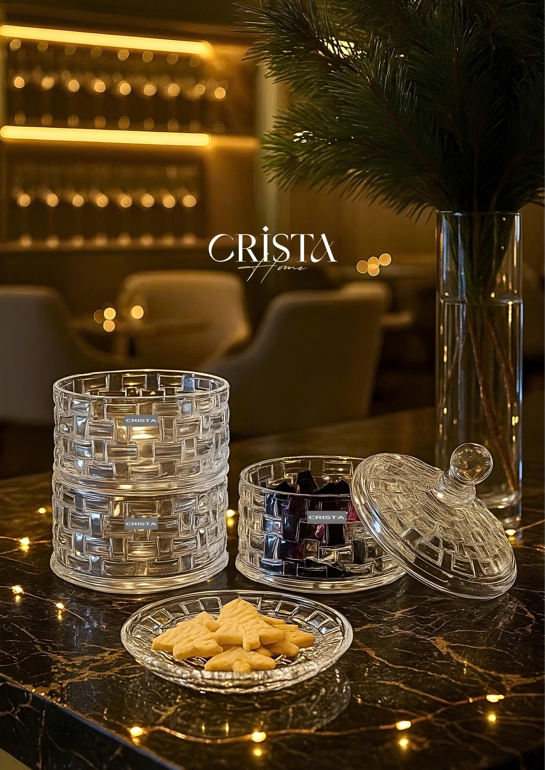 Hũ đựng mứt 3 tầng CRISTA HOME vân caro_thumbnail_1