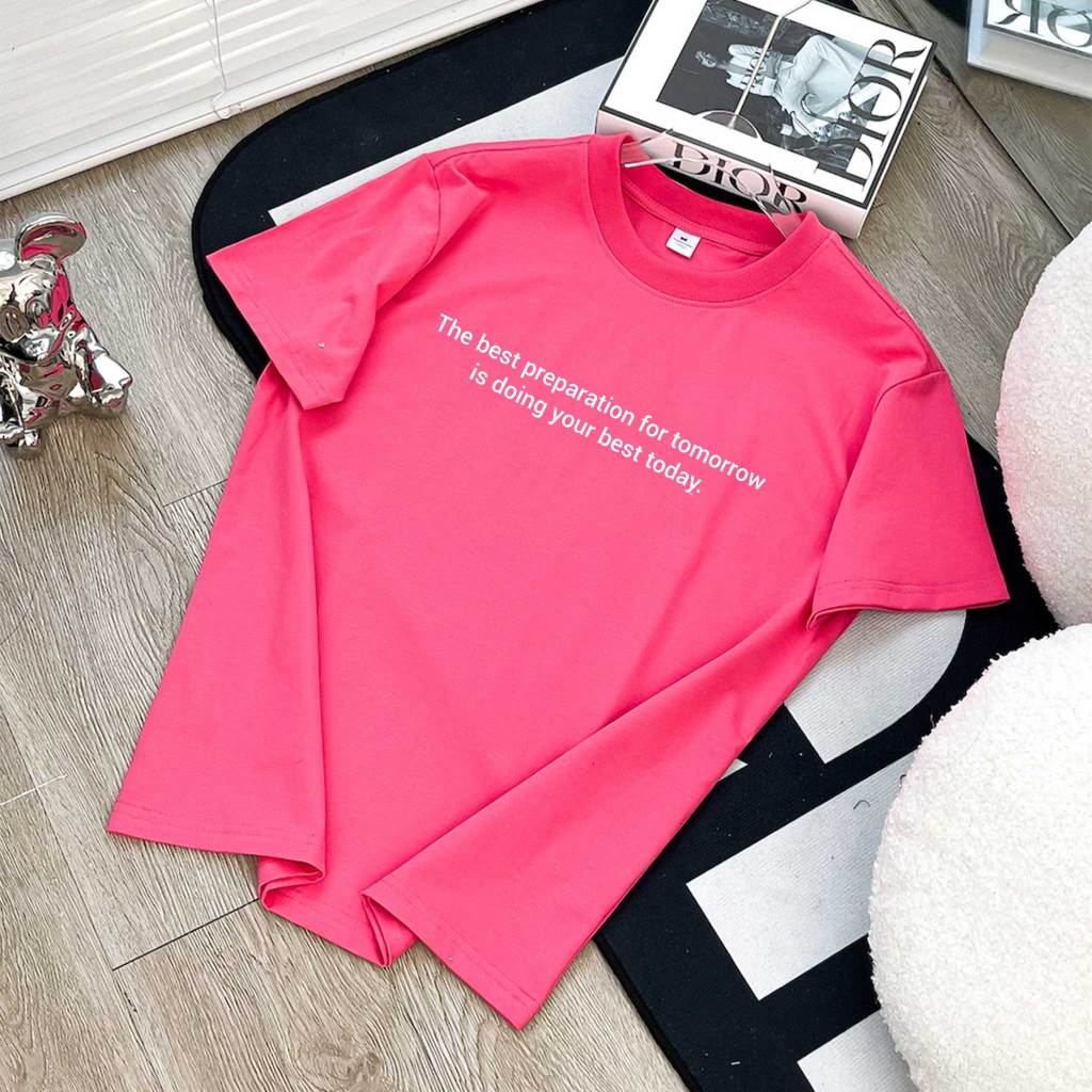 Áo thun nữ form vừa regular ARD542 Miucho Chic cotton cổ tròn in typography_thumbnail_11