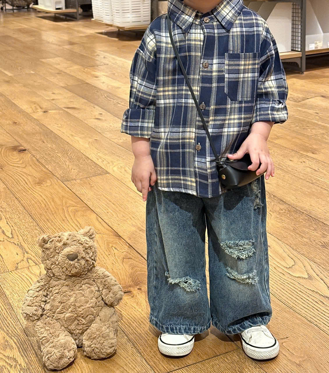 B94 BỘ SƠ MI DÀI SỌC CARO 1 MÀU- A108.320