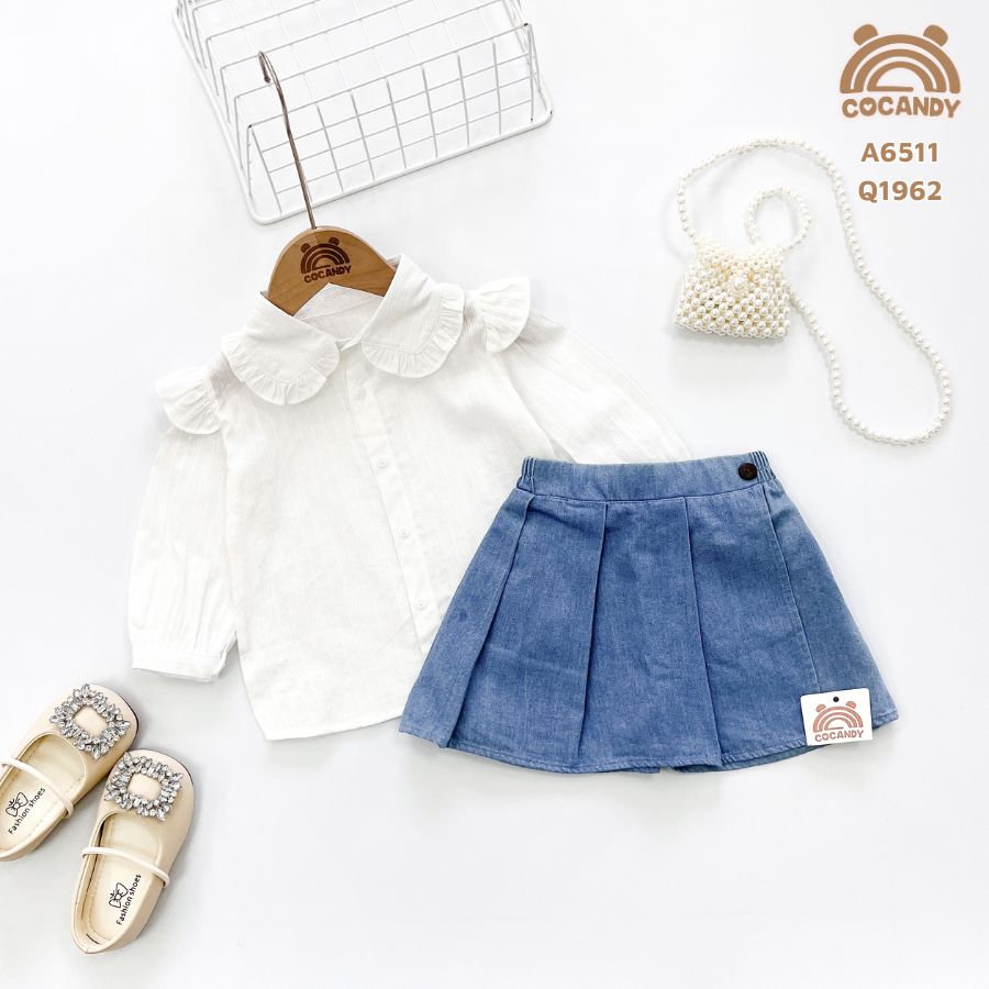 Áo dài TRẮNG cổ viền bèo vai phối bèo_thumbnail_4