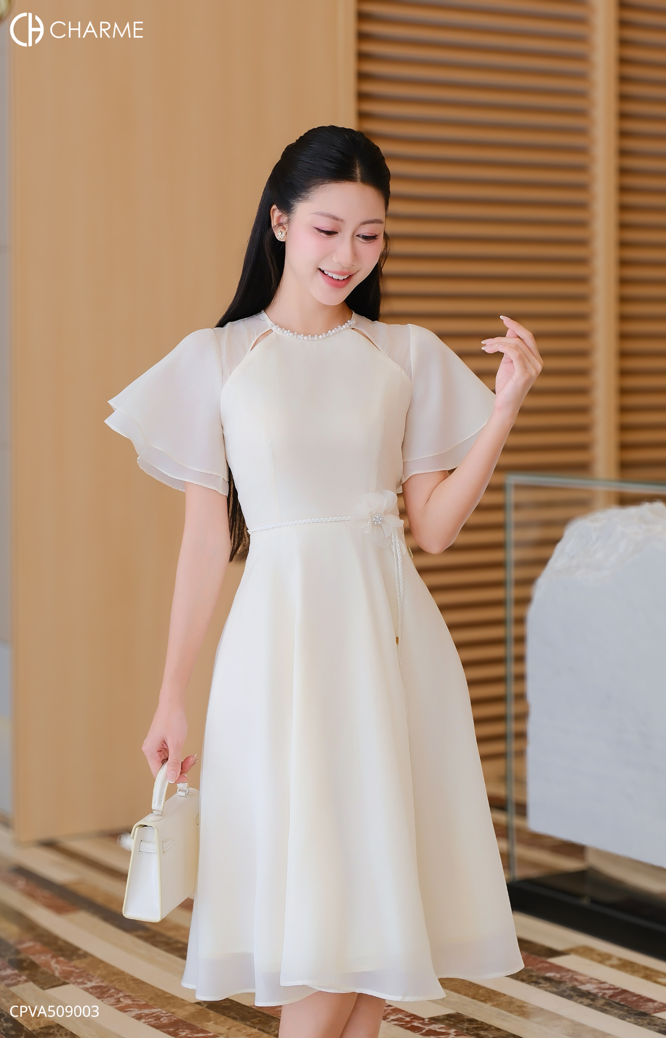 Váy cổ tròn dáng xòe dây hoa_thumbnail_2