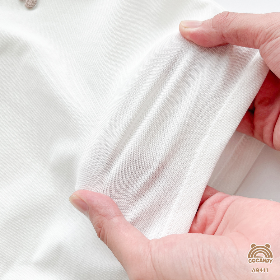 Áo cộc TRẮNG polo viền cổ xanh than thêu gấu_thumbnail_6